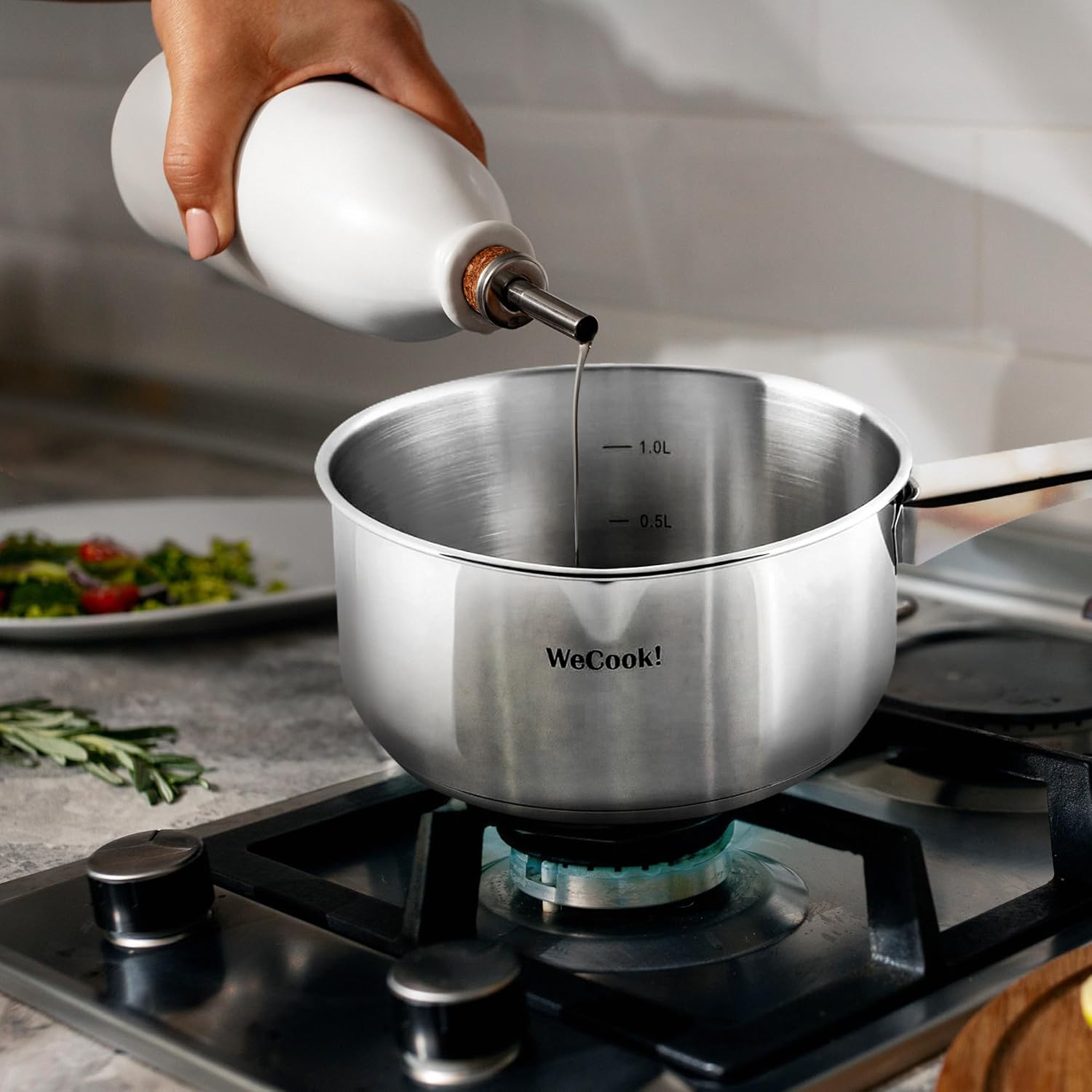 Wecook - casserole inox 18/10, 12 cm, bec verseur, 0,7L, induction