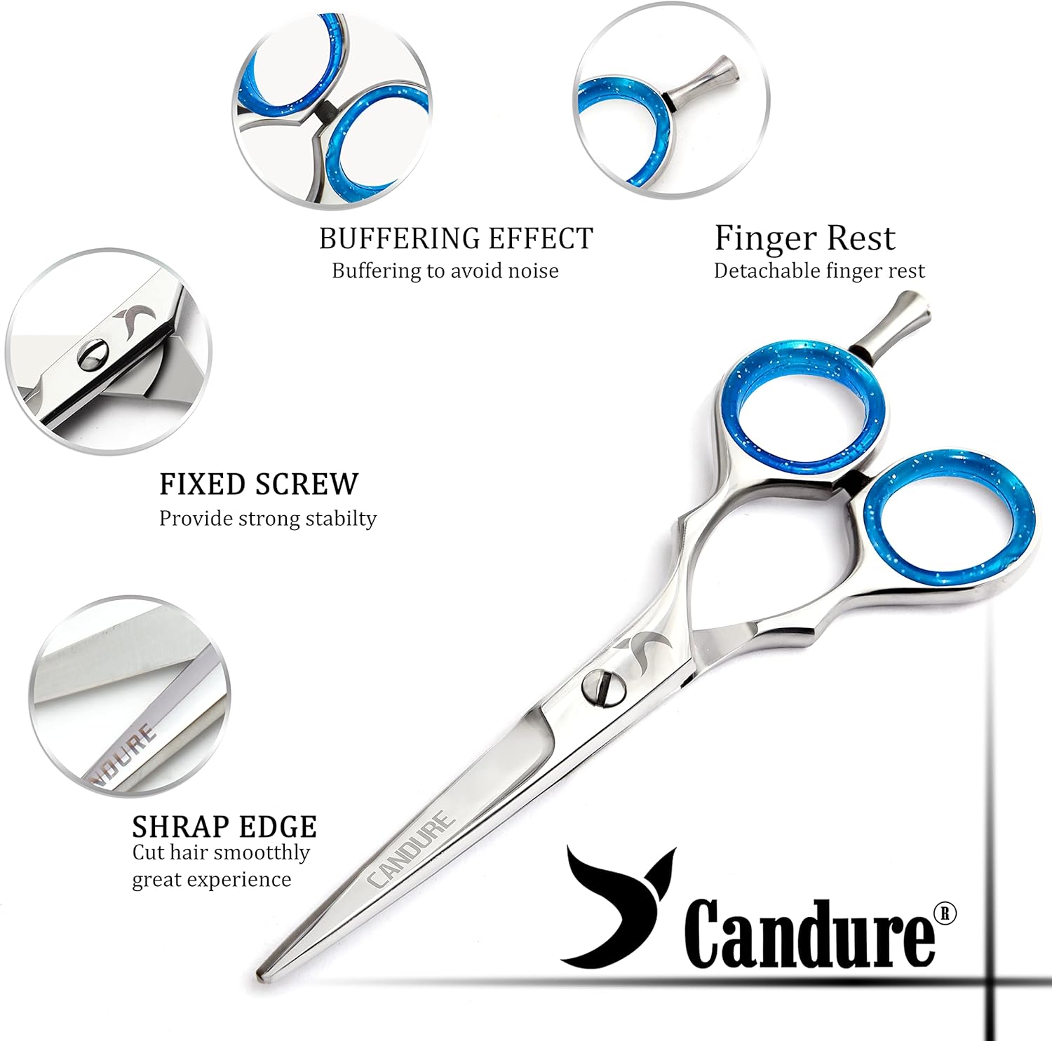 Candure - Set ciseaux coiffure pro 5.5