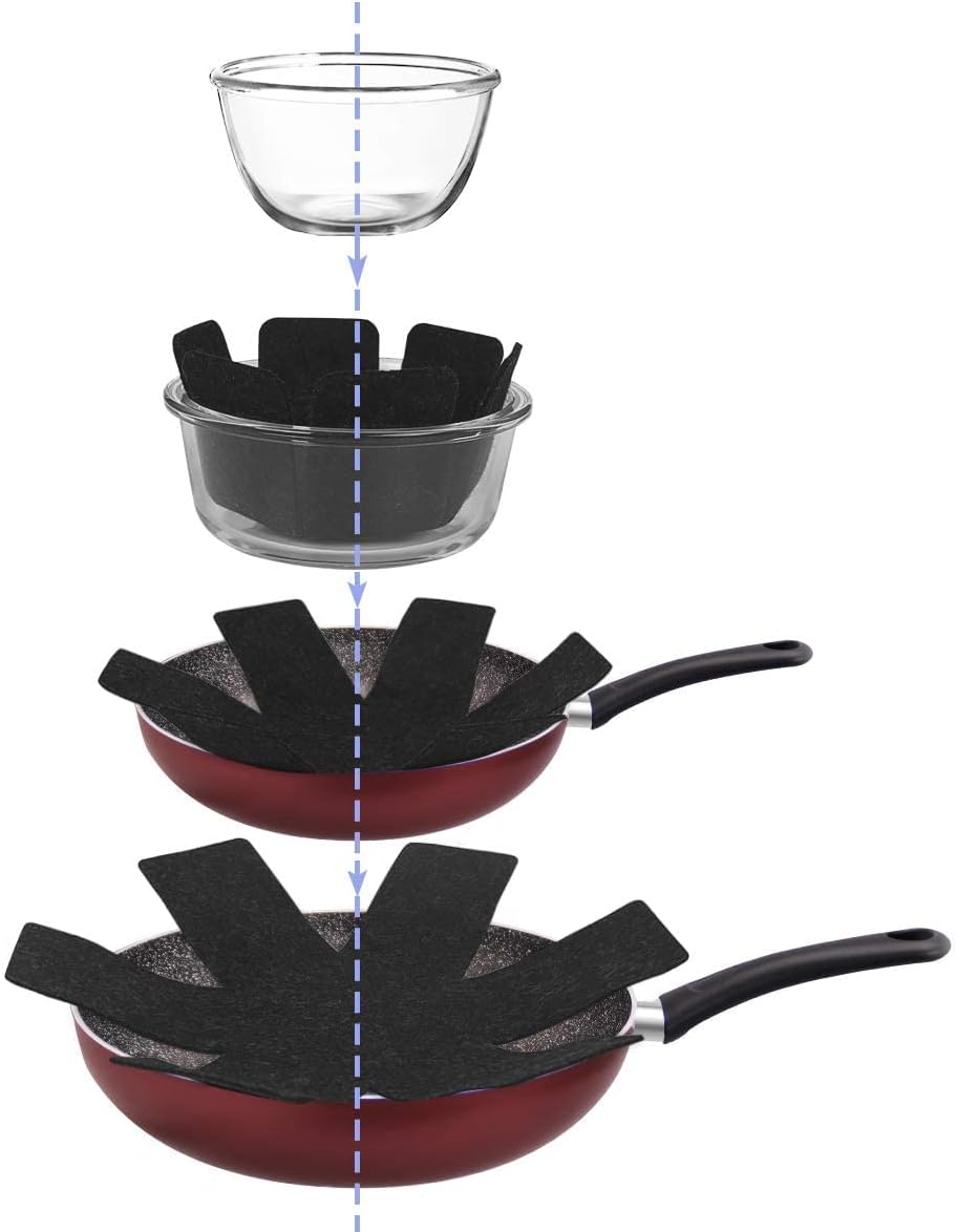 flintronic - Protection Casseroles et Poêles - 38 cm - 8 pièces, protège-surfaces premium