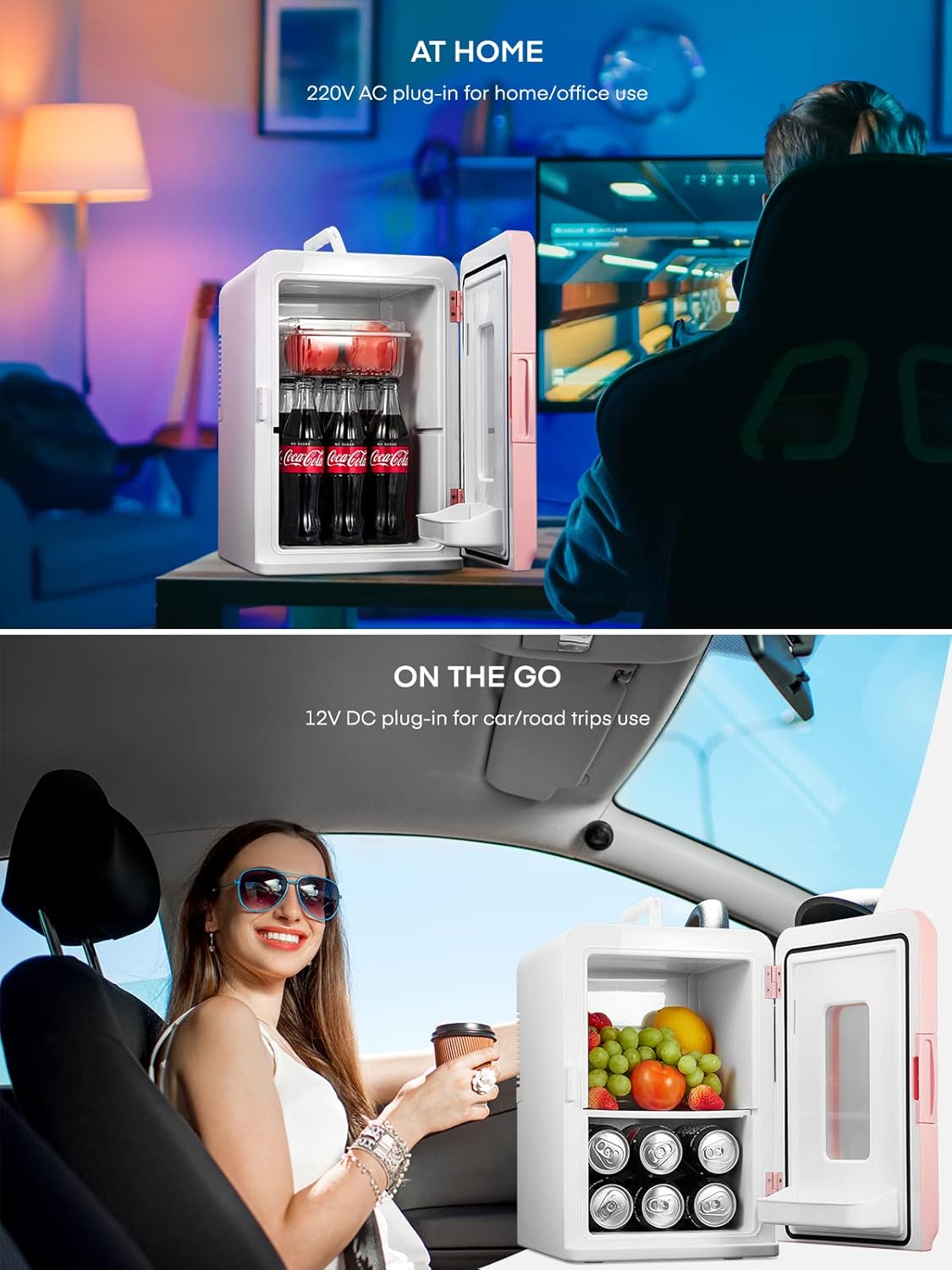 NORTHCLAN - mini frigo chambre 15L, silencieux, chaud/froid, 12V/220V