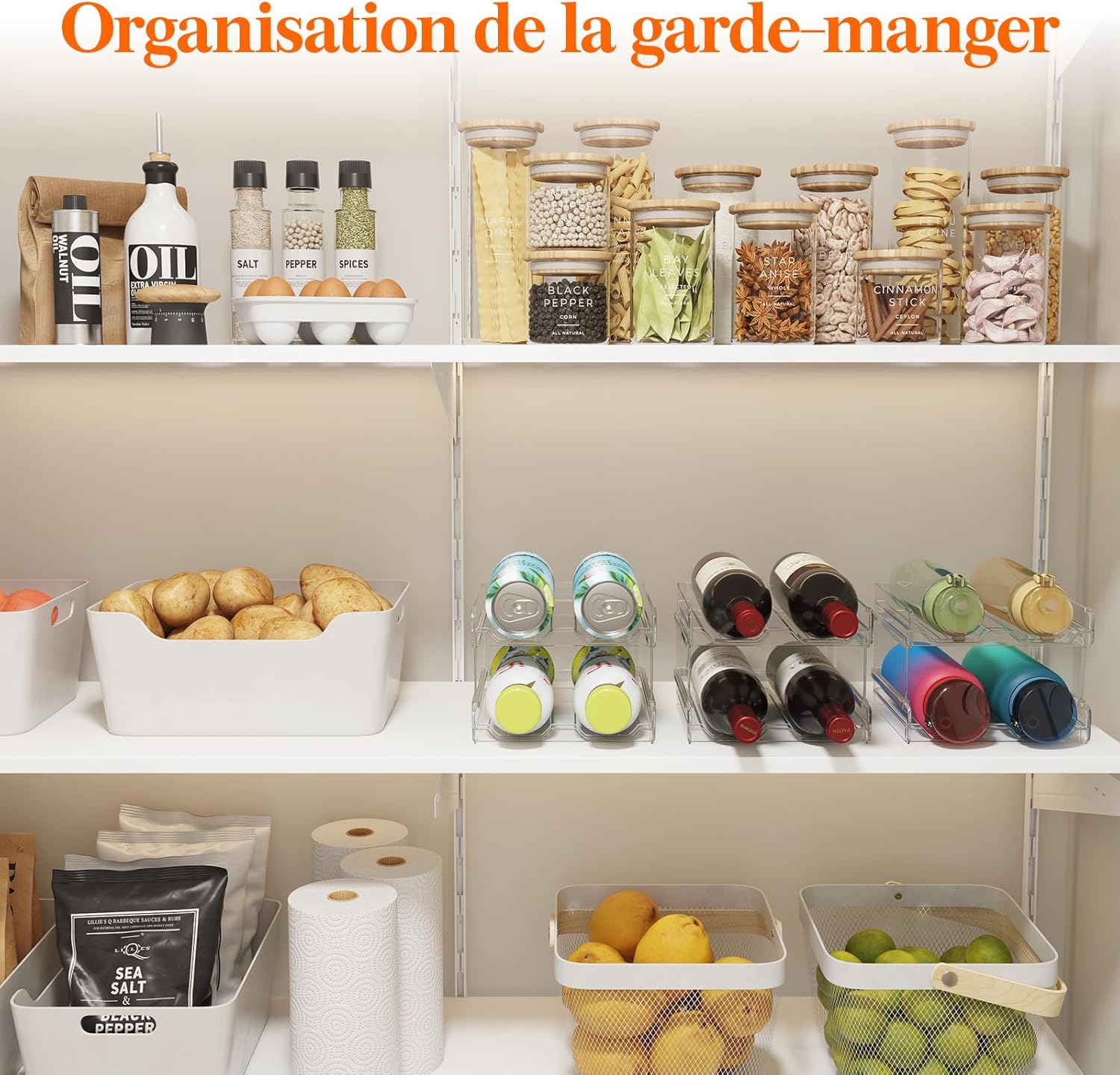 Lifewit - casier à vin empilable, 29x20x10 cm, transparent, 4 bouteilles