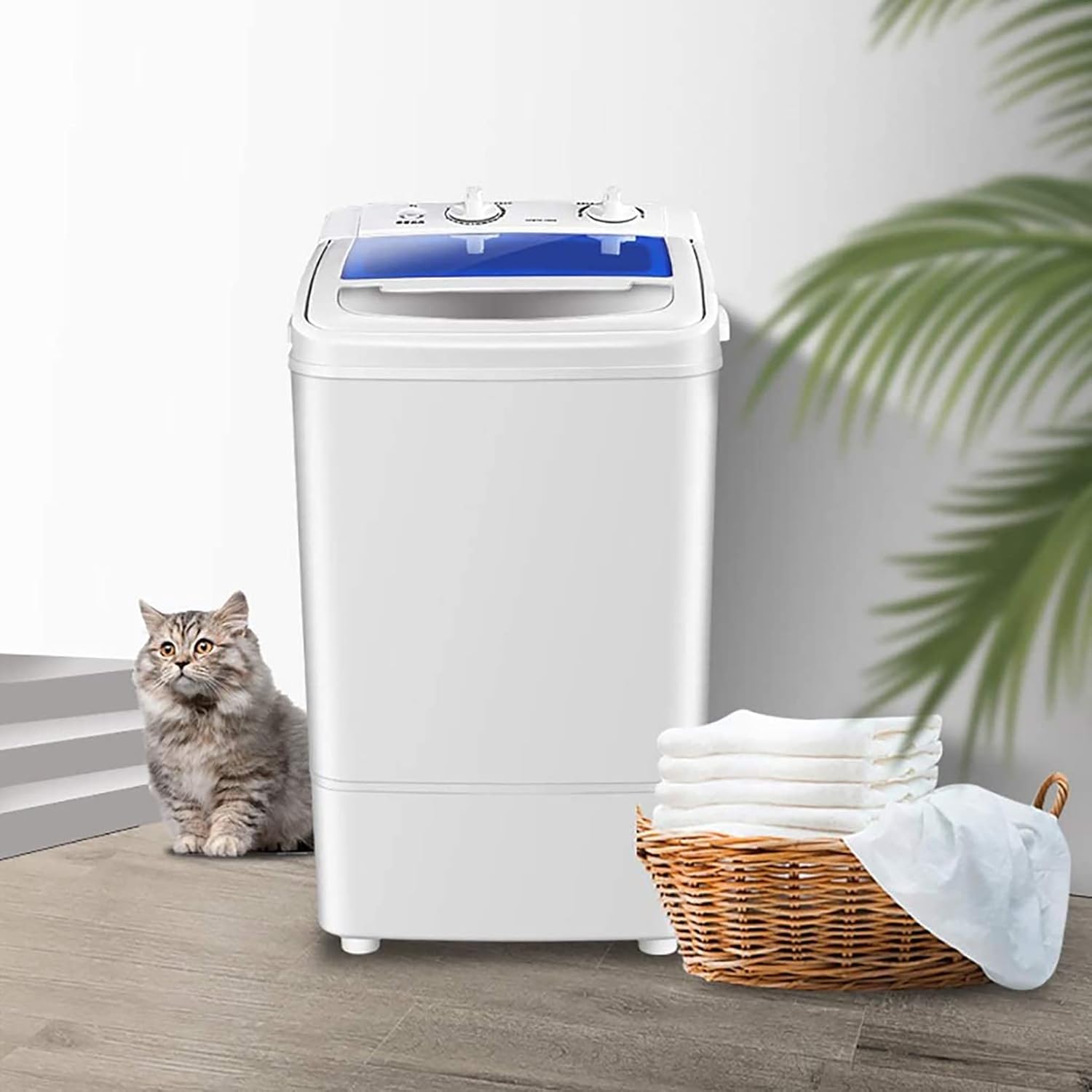 Machine à laver portable 7kg, 300W, semi-automatique, sèche-linge, plastique écologique