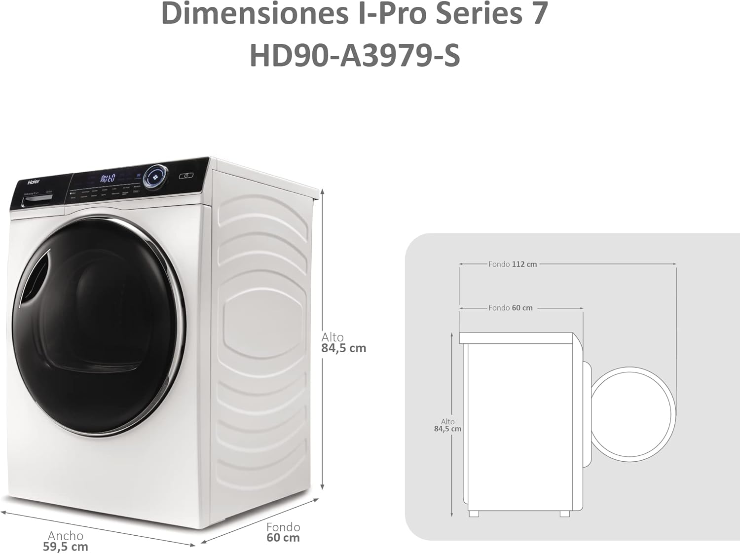 Haier - I-PRO SERIES 7 - 9kg, pompe à chaleur, A+++, moteur inverter - HD90-A3979-S