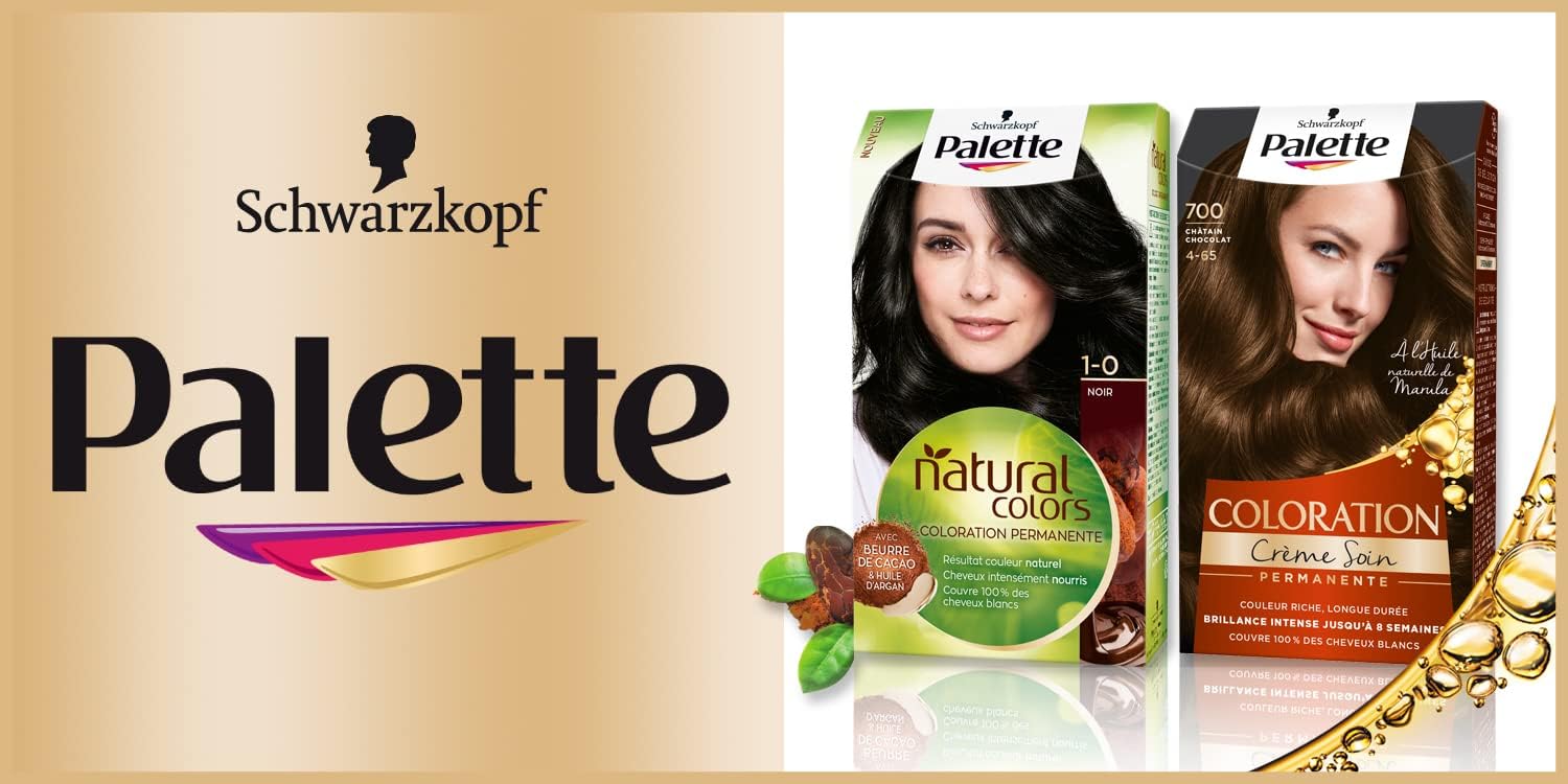 Schwarzkopf - Palette Coloration Crème Permanente - 100% couvrance blancs - 8 semaines - Chatain Acajou 650