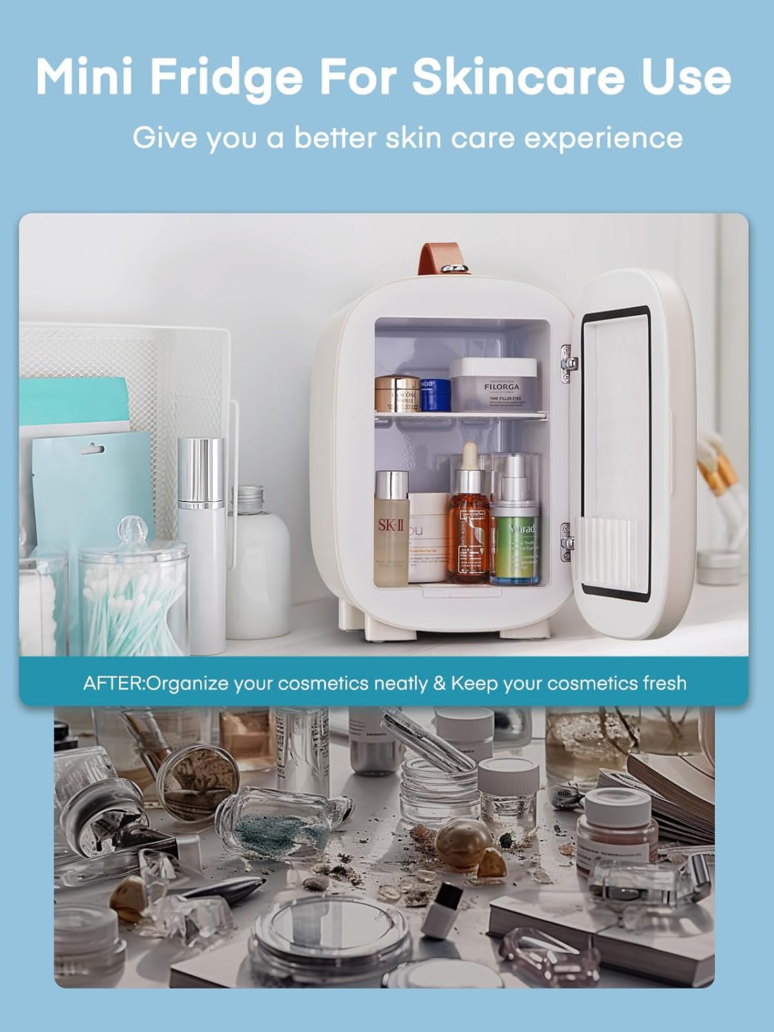 FOHERE - Mini Frigo 5L - compact USB/CA/CC, 6 canettes, blanc