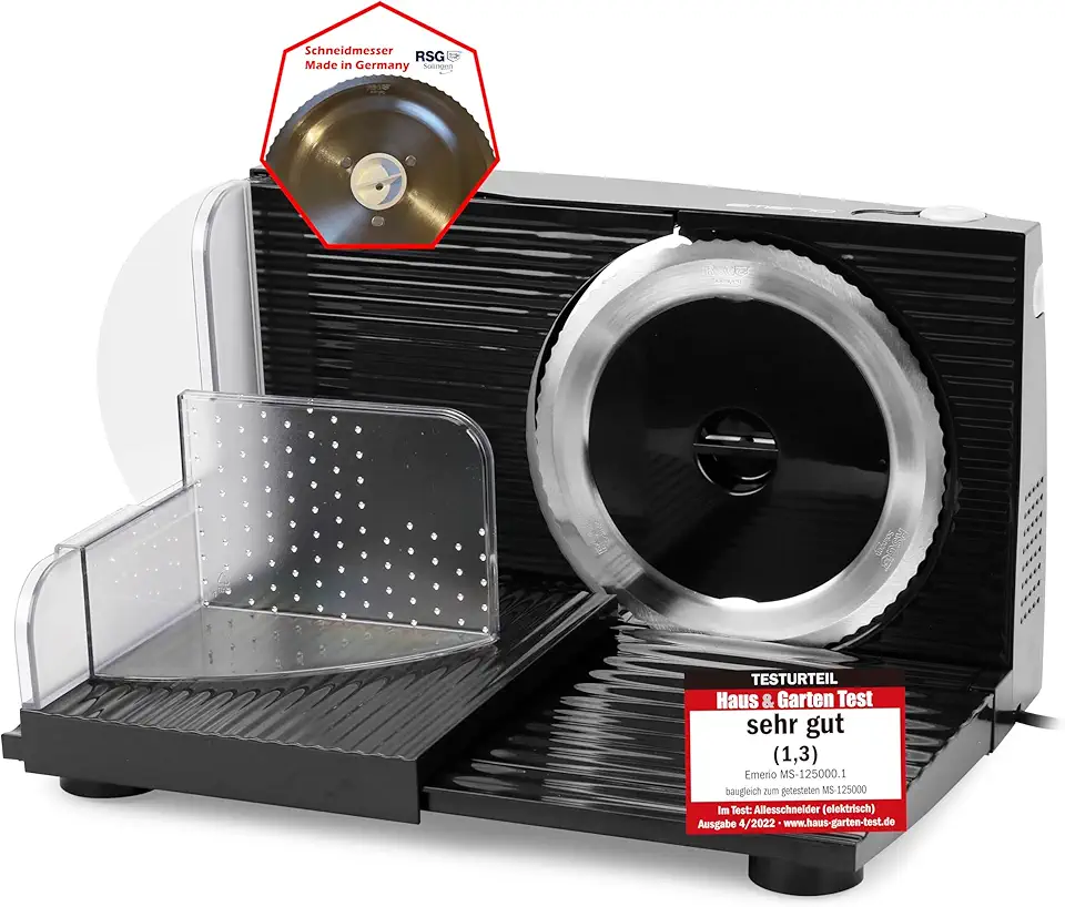 Emerio - Trancheuse pliable, 0-17mm, lame inox, 100W, sécurité