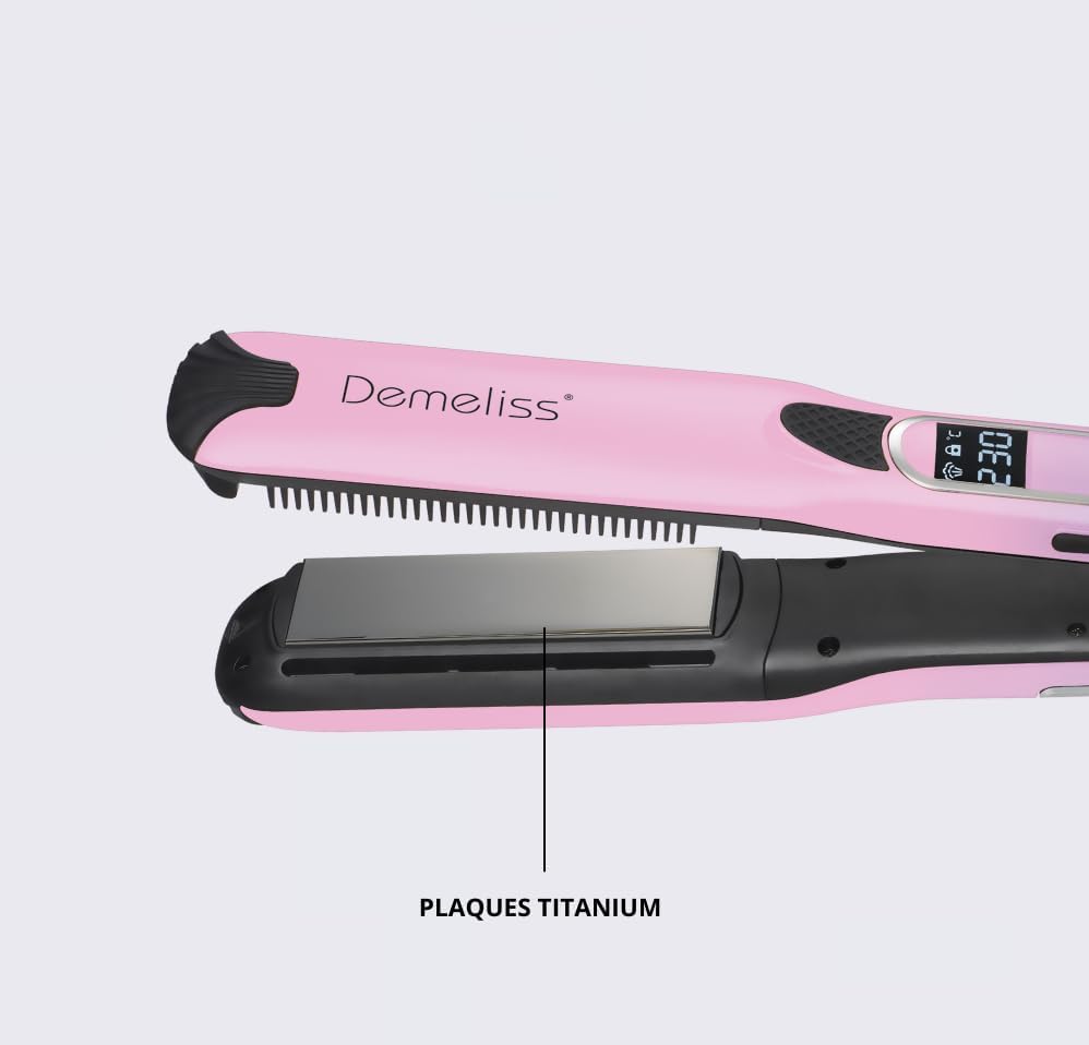 Demeliss - Titanium V2.0 - plaques fines flottantes - vapeur puissante - lisseur/boucleur