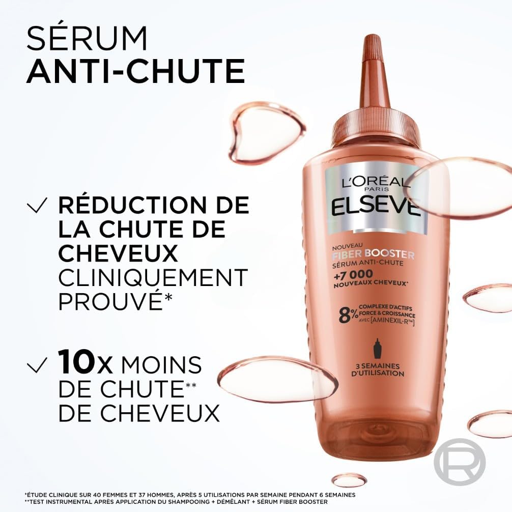 L'Oreal Paris - Elseve Fiber Booster - sérum anti-chute 6 semaines - stimule la pousse, enrichi Aminexil-R