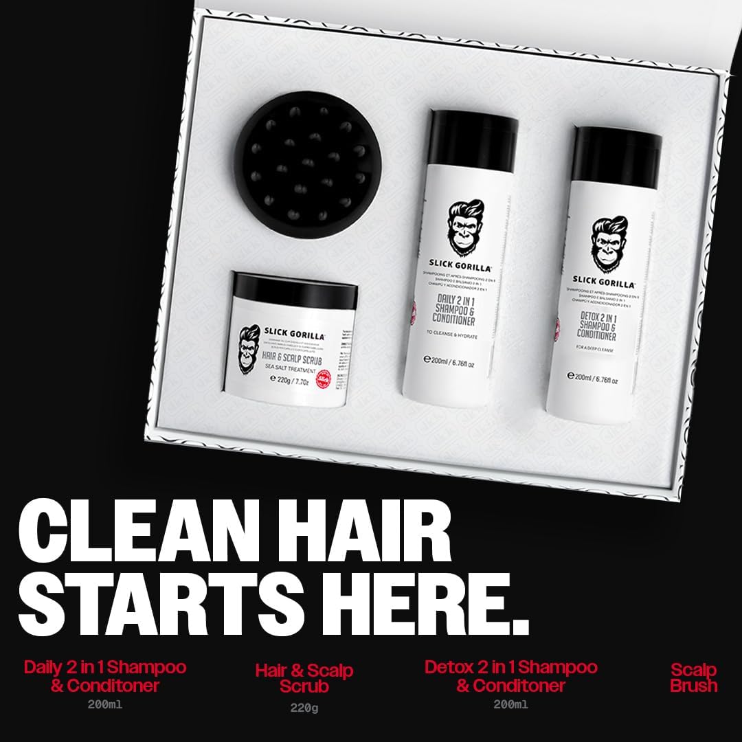 Slick Gorilla - The Care Box Set - soin complet cheveux - shampoings, gommage, brosse pour tous types