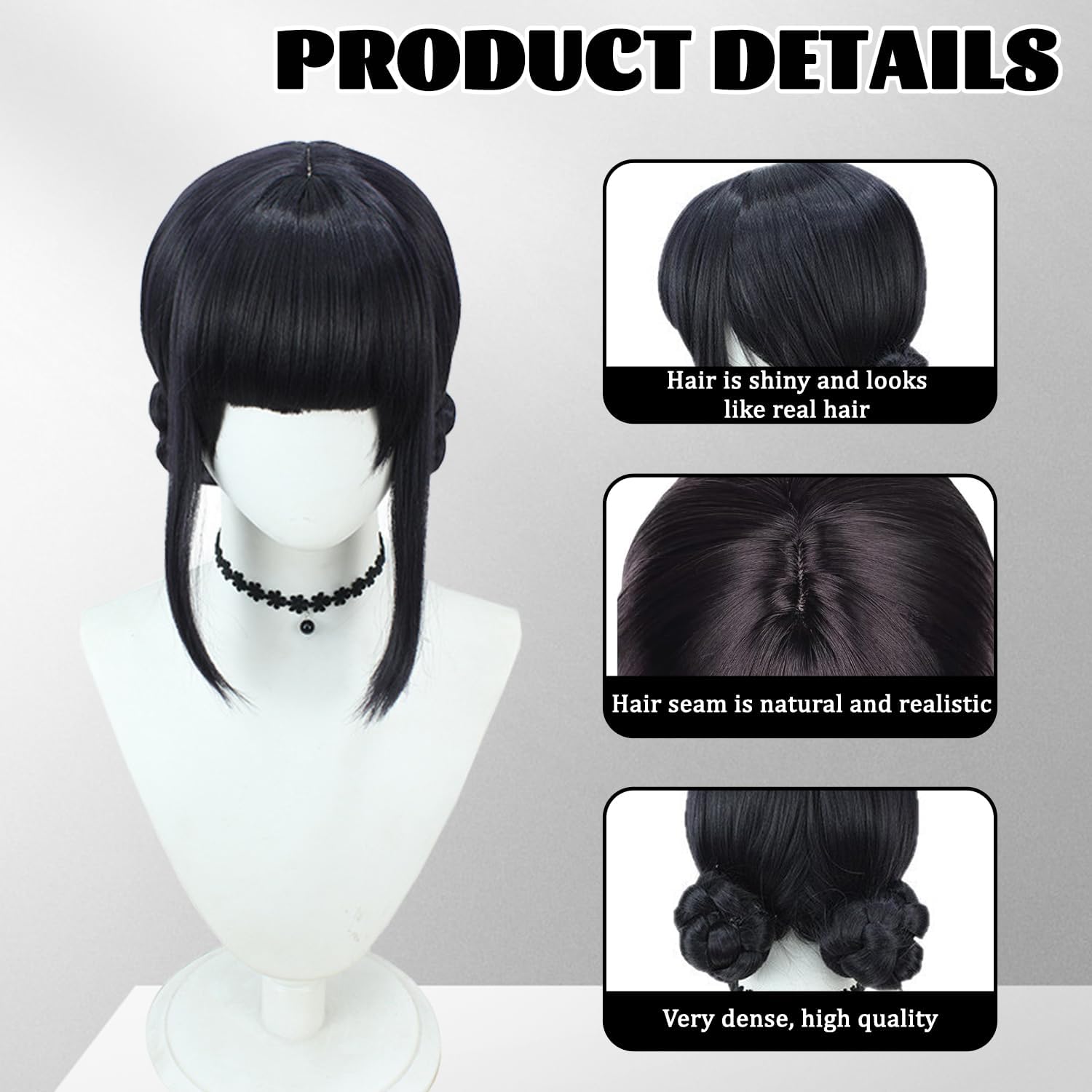 Perruque enfant cosplay violette longue tressée, Halloween, M3