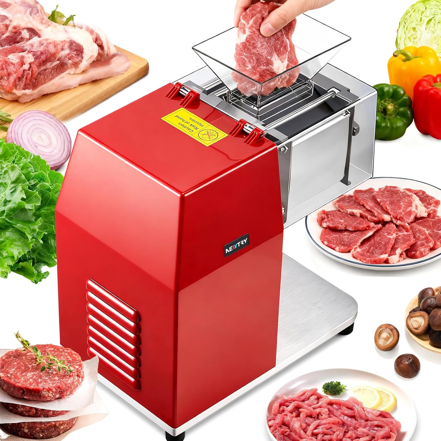 NEWTRY - trancheuse viande série 850W - 2,5mm - inox, pro, 850W