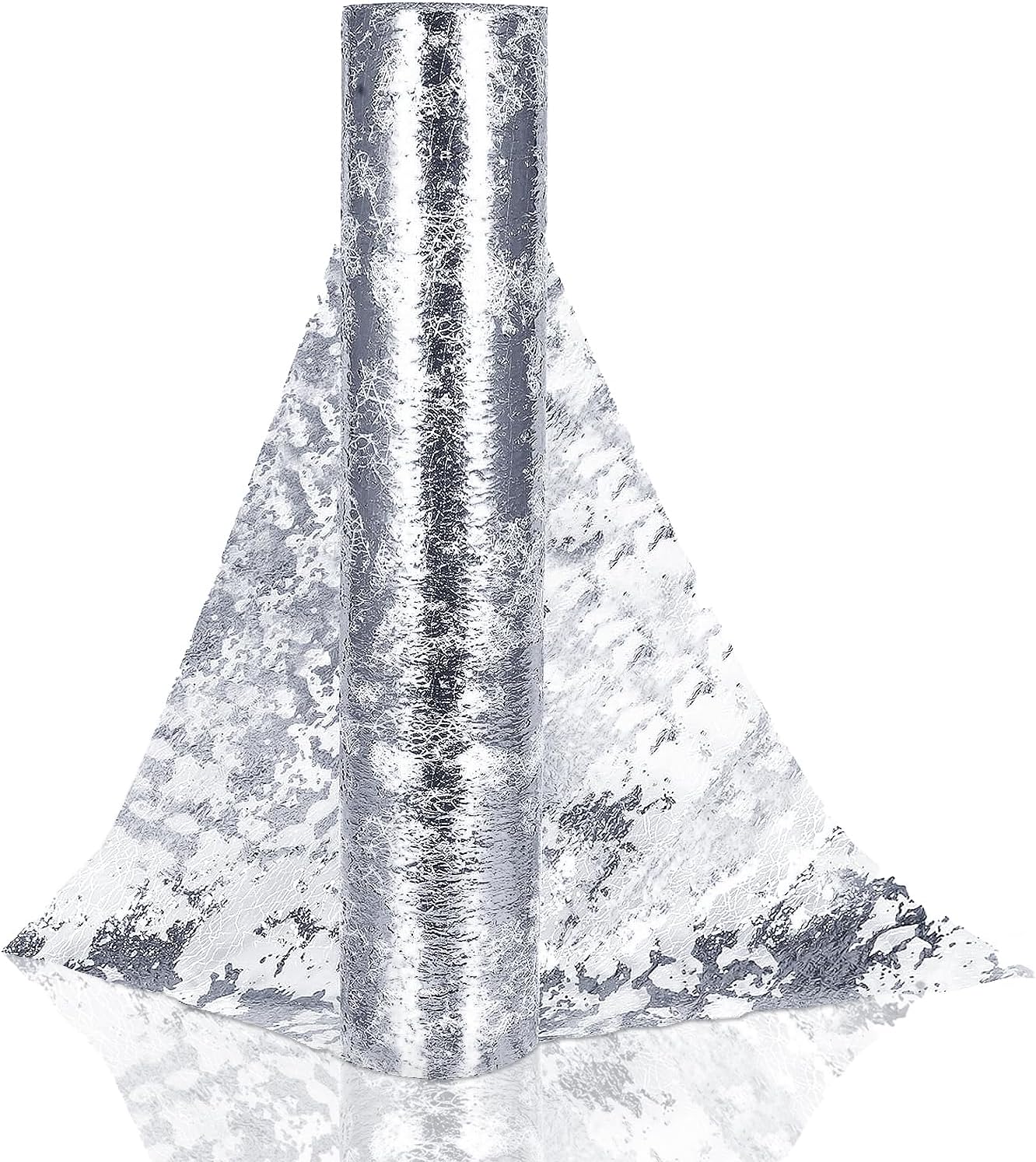 Chemin de table - filet argenté, polyester, 29x1000cm, déco fête