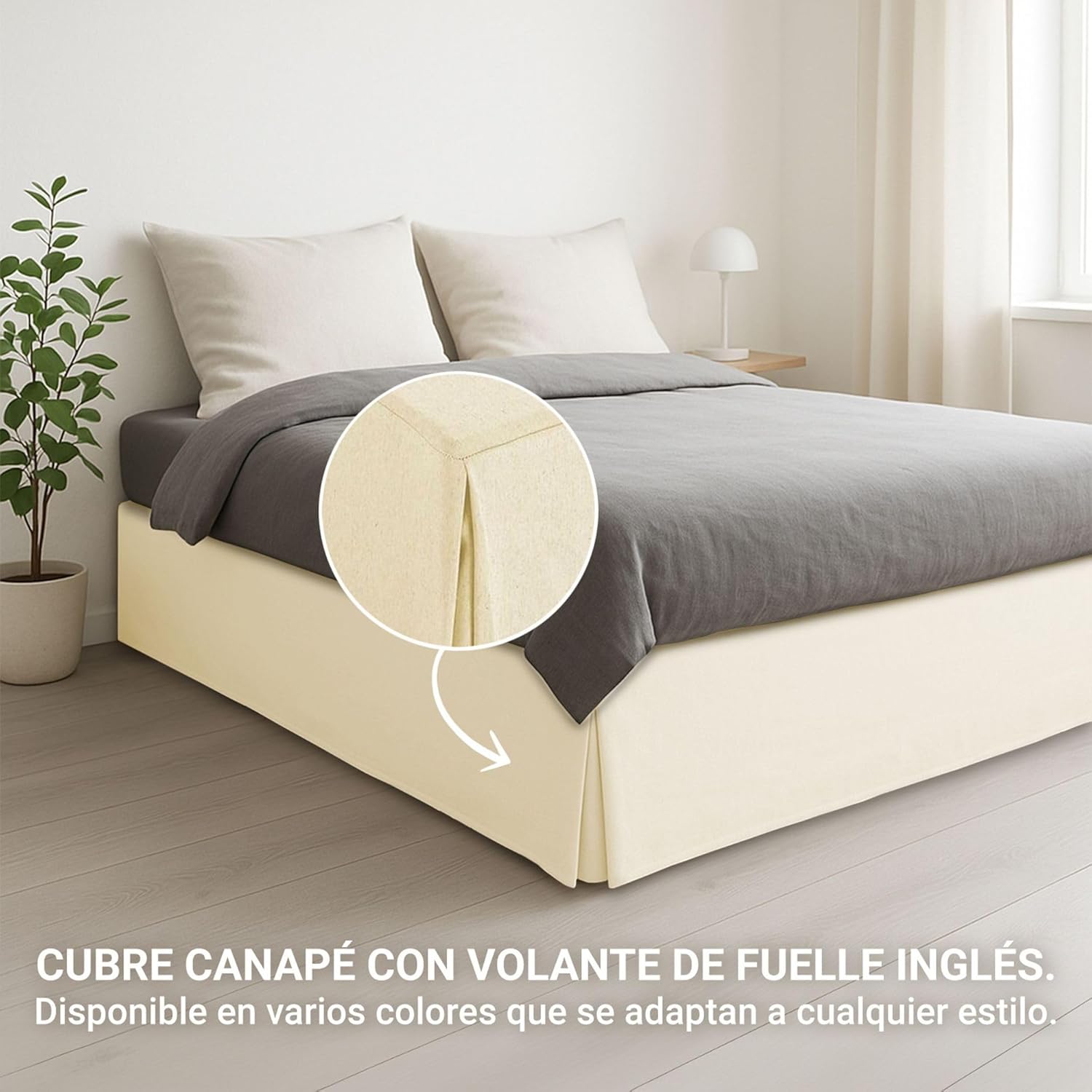 Canapé Drap-housse - 200x190/200 cm - beige, antidérapant, respirant