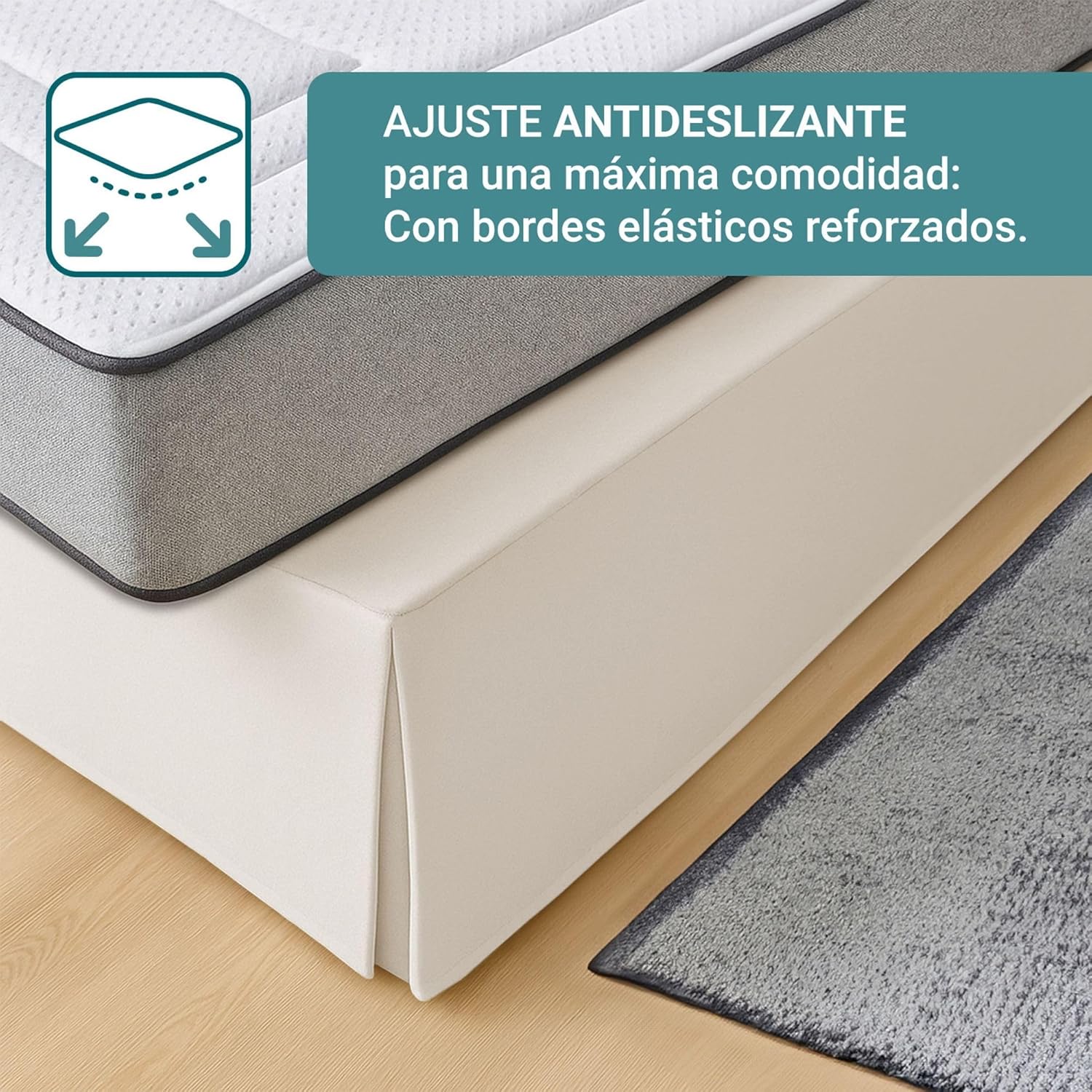 Housse de canapé - ivoire - 140x190/200 cm - antidérapante, respirante, fabriquée en Espagne