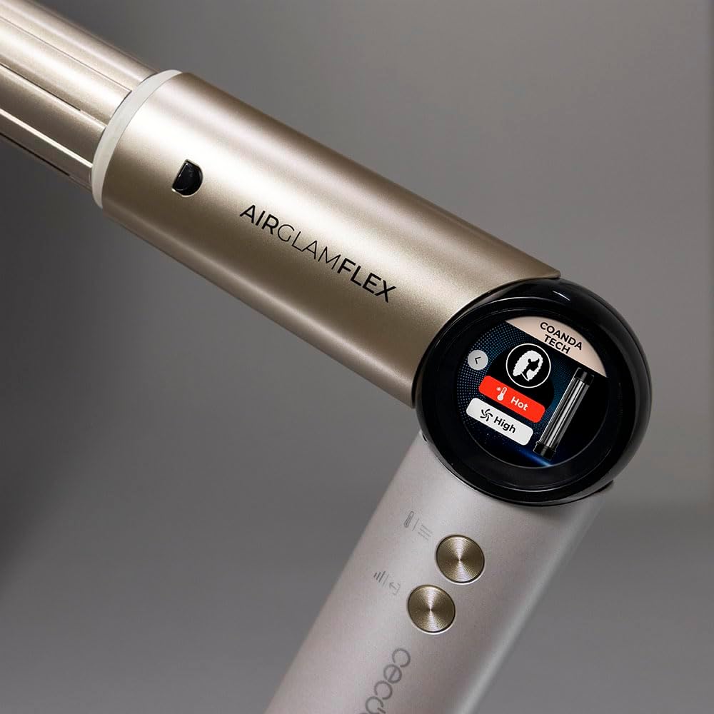 Cecotec - Styler Cheveux AirGlam 14in1, 1400W, 14 têtes, écran, Coanda, moteur brushless