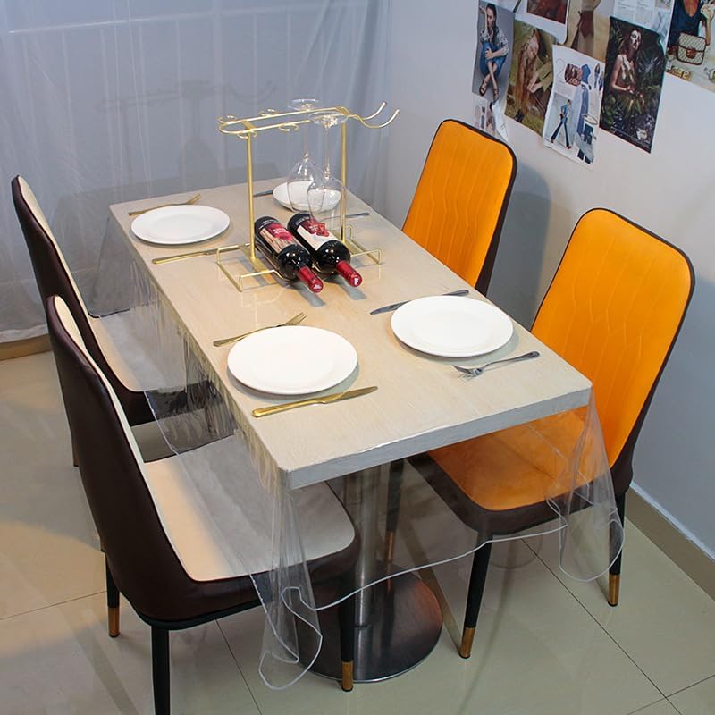 A2ZWORLD - nappe PVC imperméable lavable - 140x240cm - transparente, rectangulaire, protection table