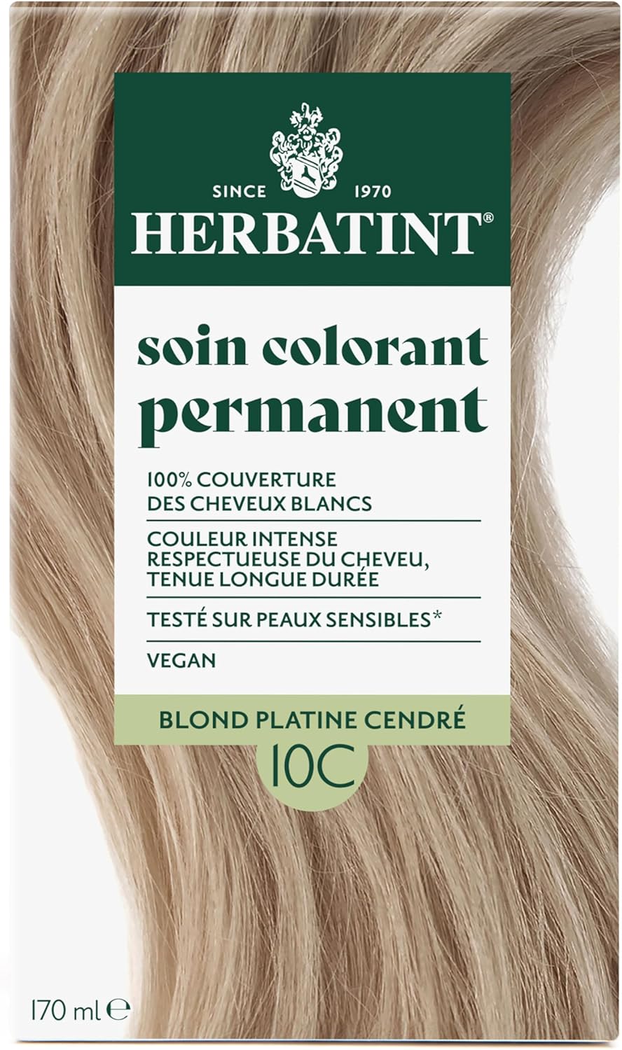 Herbatint - Coloration 10C - 170ml - sans ammoniaque, couverture cheveux blancs
