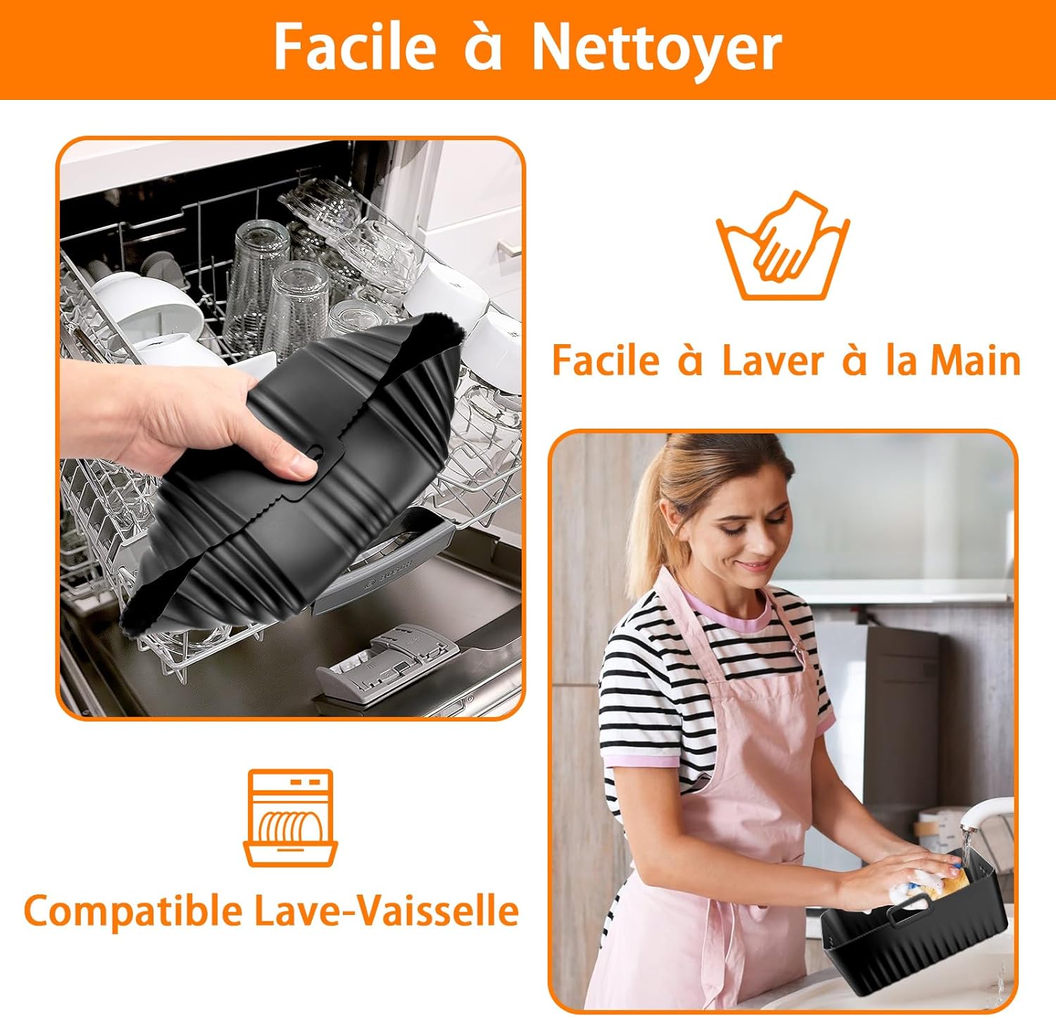 Moule Air Fryer silicone - 17cm, compatible Philips 4.1L, HD9252/90