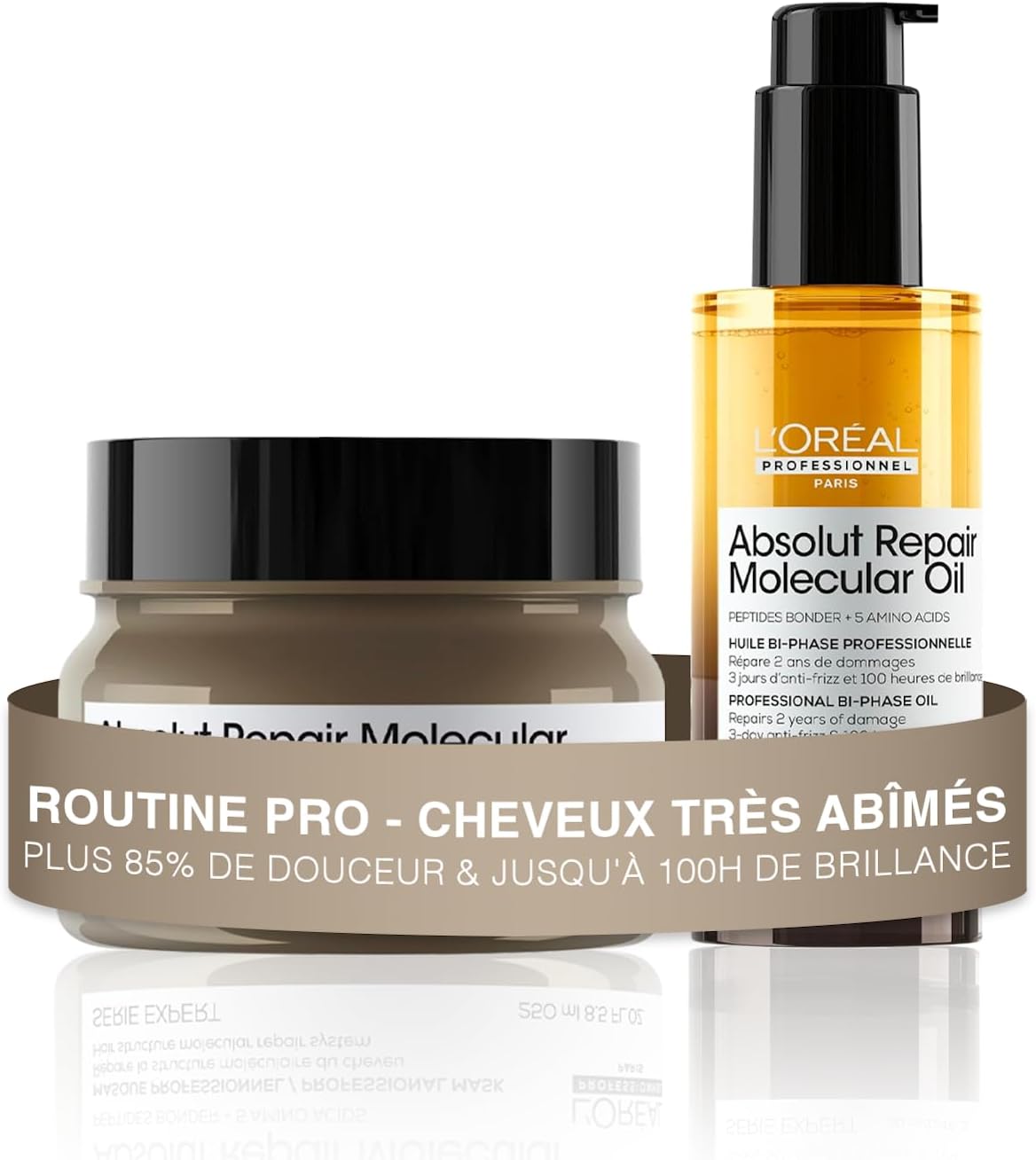L'Oréal Professionnel - Absolut Repair Molecular - routine réparatrice cheveux abîmés - démêle, renforce, douceur