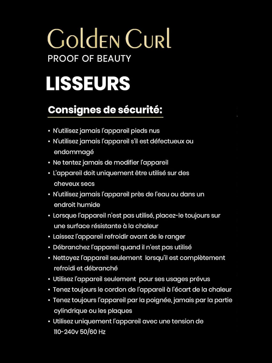 Golden Curl - Gold Control - lisseur/boucleur 2 en 1 - garantie 5 ans, température réglable