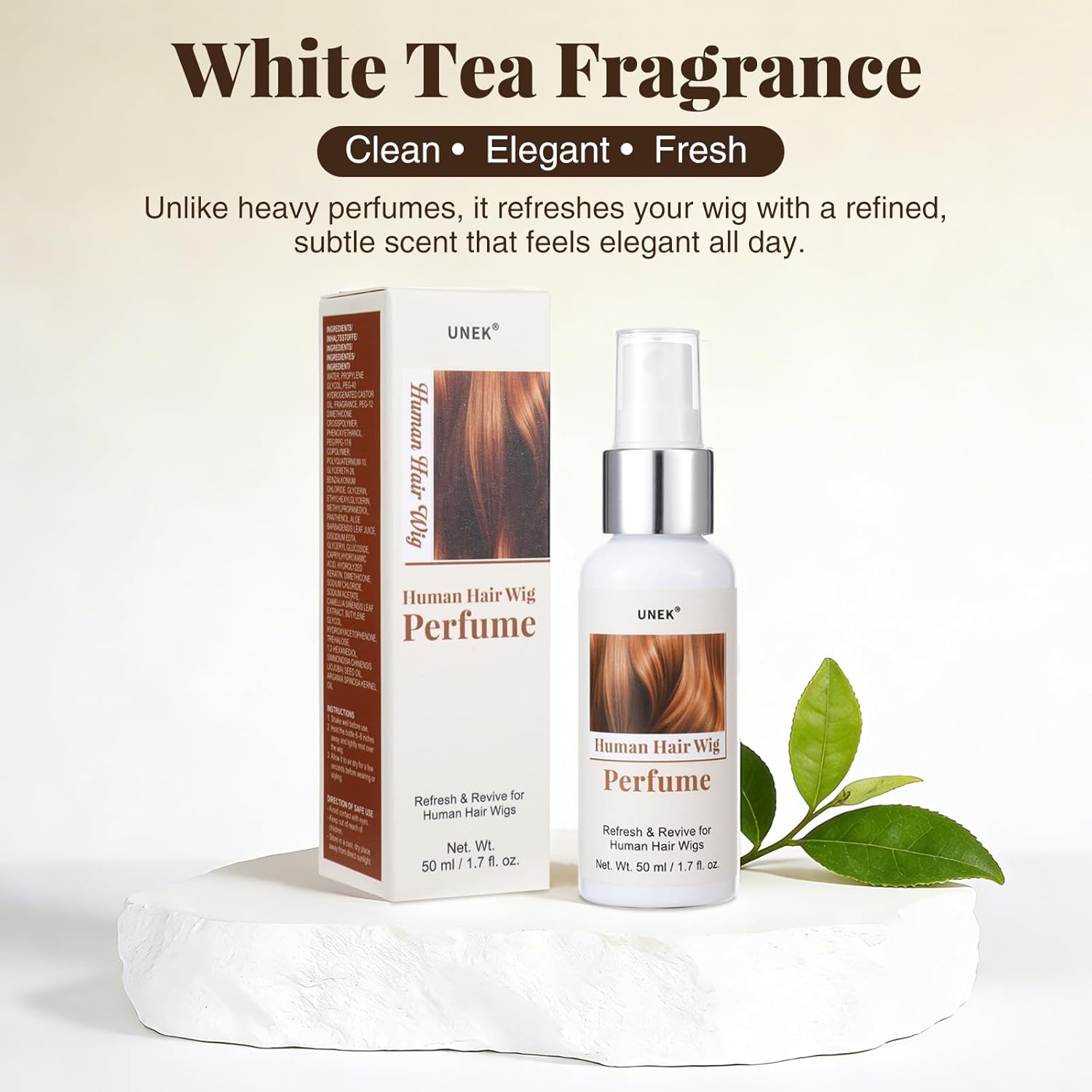 UNEK - Parfum perruques 50ml - spray sans alcool, longue fraîcheur