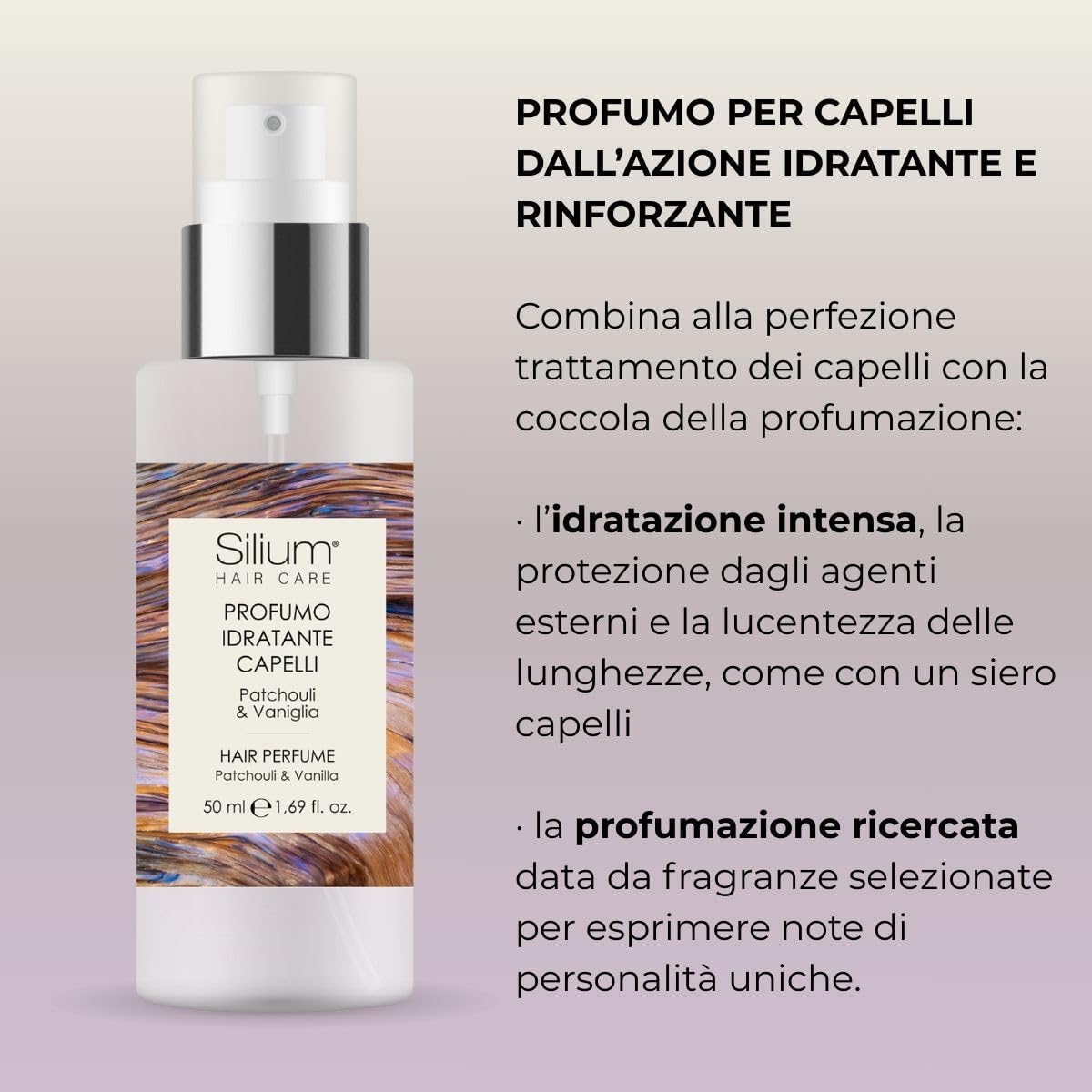 Parfum cheveux hydratant 2x50ml, patchouli vanille, soin intense