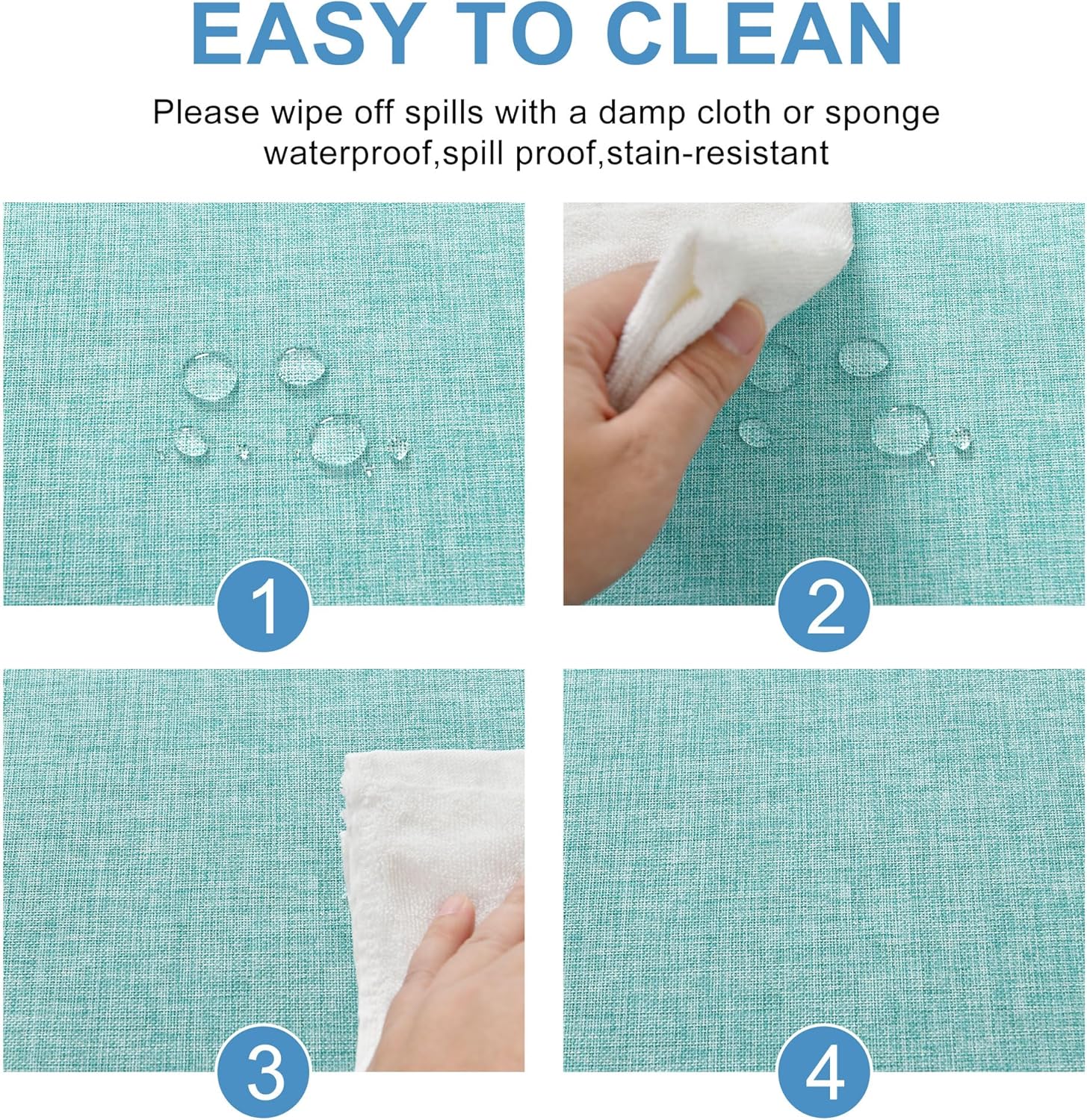 DWCN - nappe aspect lin - 135x240cm - lavable, imperméable, anti-tache