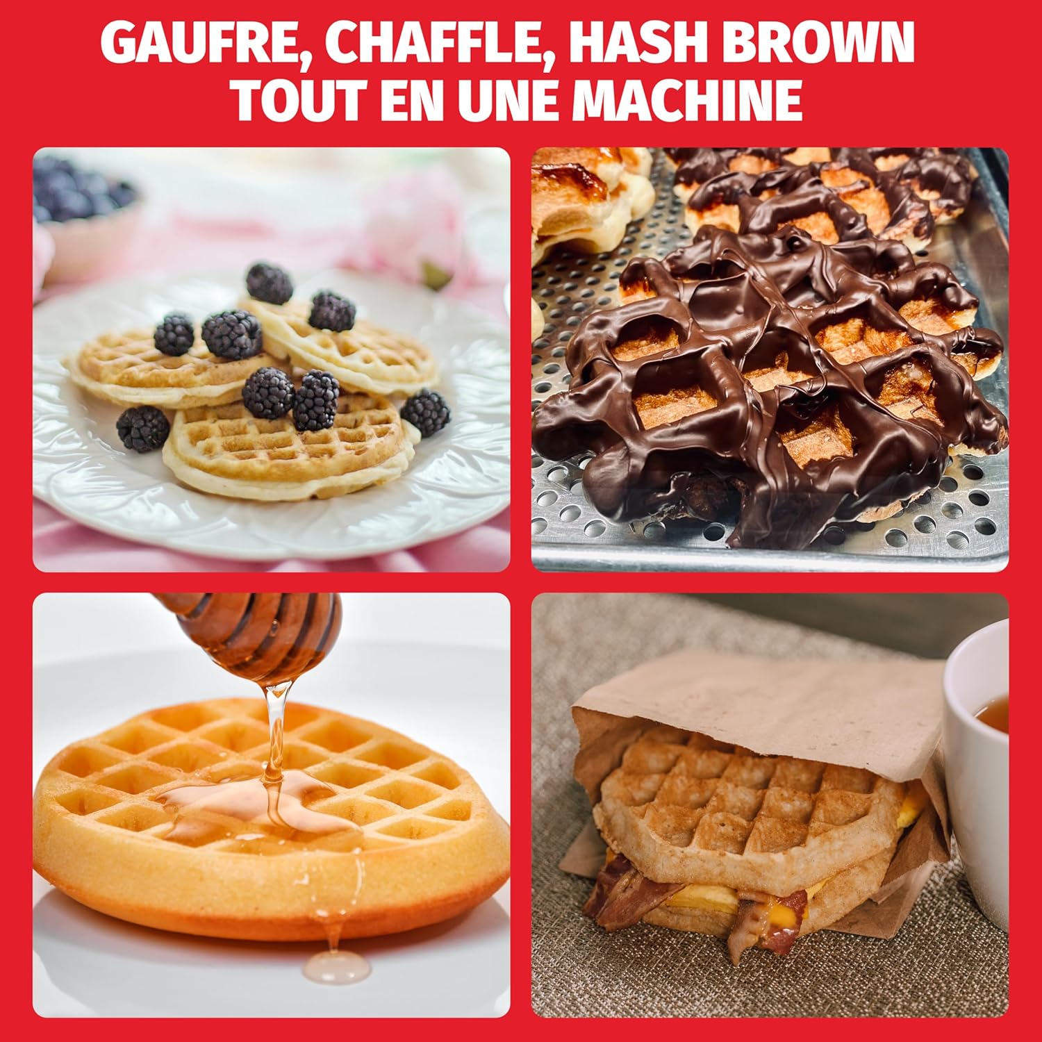 Mini gaufrier double - petit modèle - revêtement antiadhésif - idéal fêtes et enfants