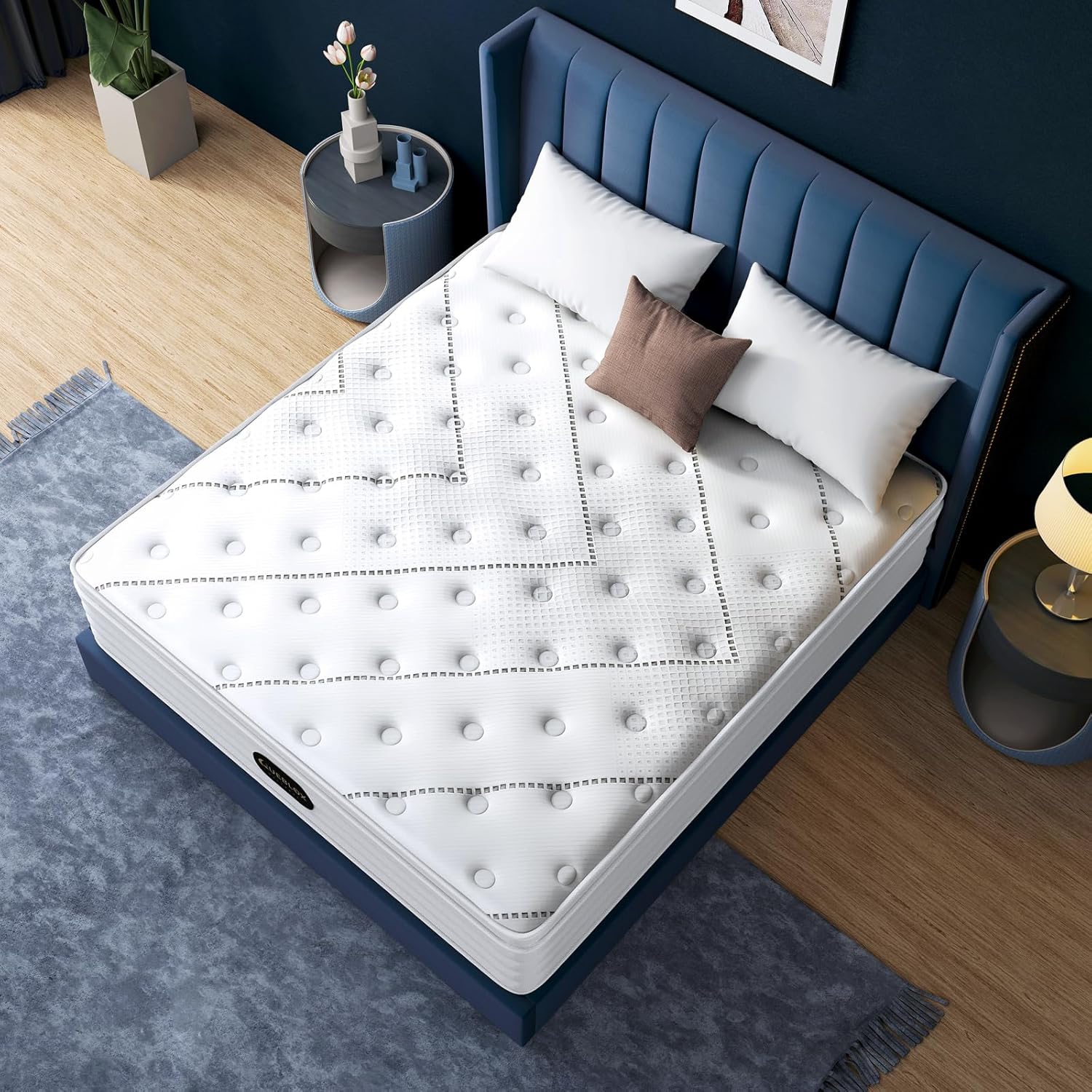 Matelas - 7 zones, 180x200x28cm, ressorts ensachés, fermeté moyenne