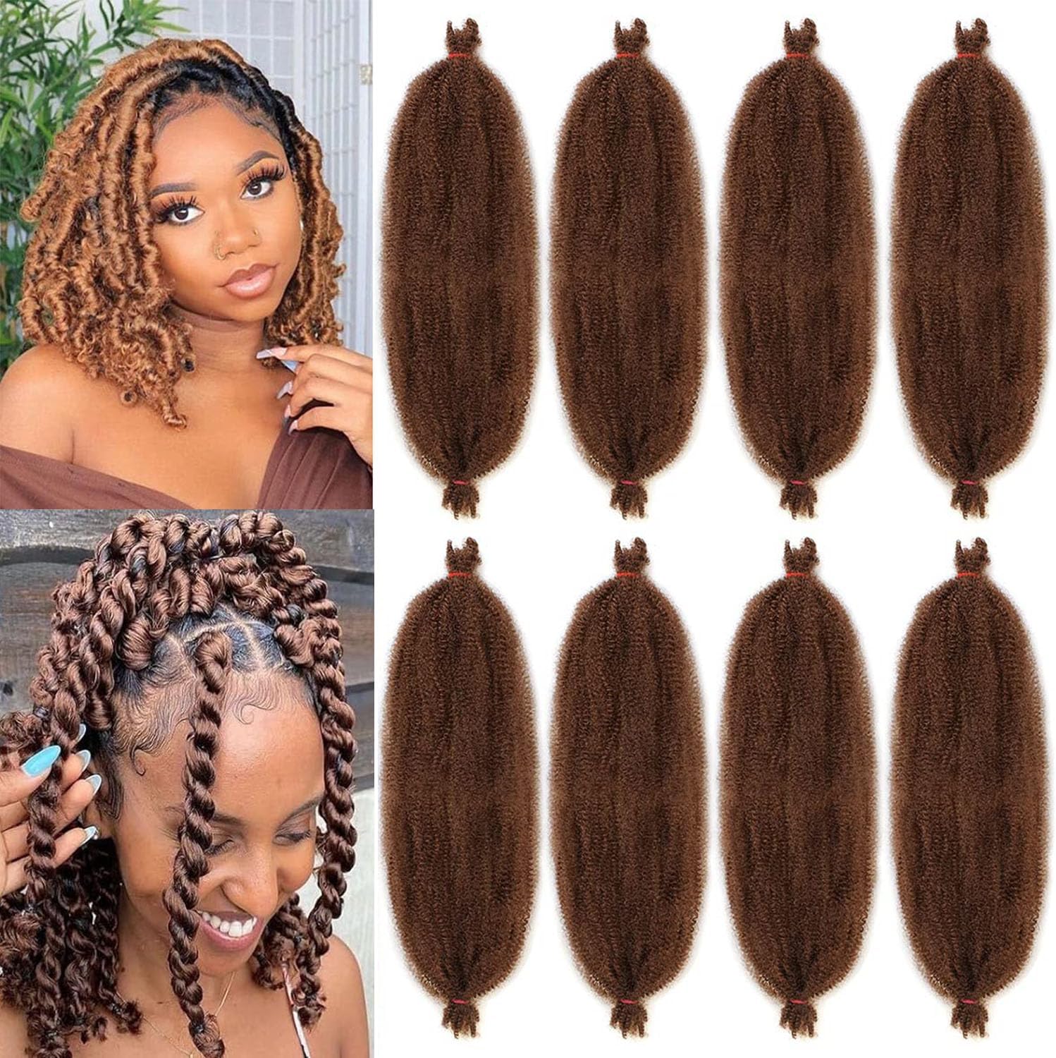 Xtrend - extensions Marley - 30,5 cm - 8 paquets, brun foncé afro