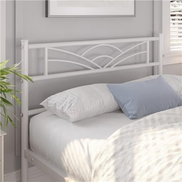 Yaheetech – lit simple métal – 90x200cm – blanc, montage facile