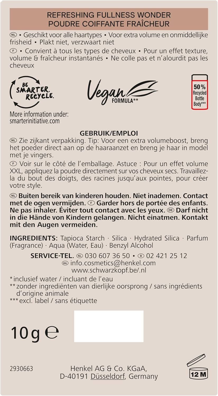 Schwarzkopf - Taft 2-en-1 - 10g x2 - volume, mat, 99% naturel