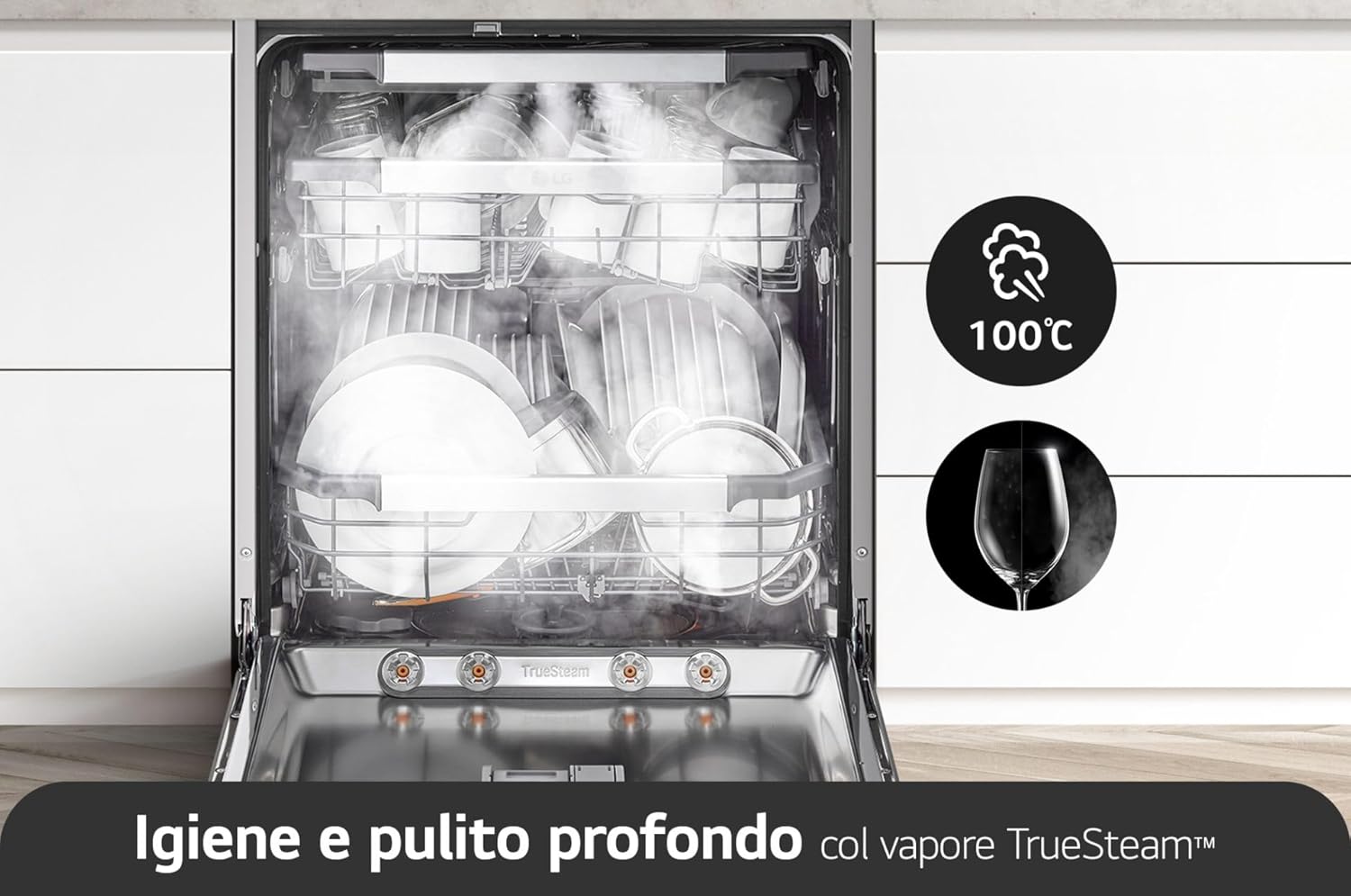 LG - Lave-vaisselle encastrable 14 couverts, inox, silencieux, DB475TXS