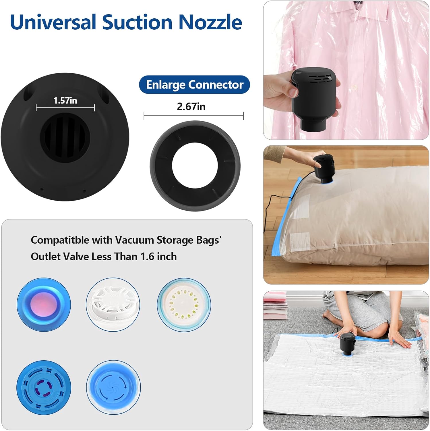 Pompe à air électrique portable 55W 220V, compacte, vêtements BALCK