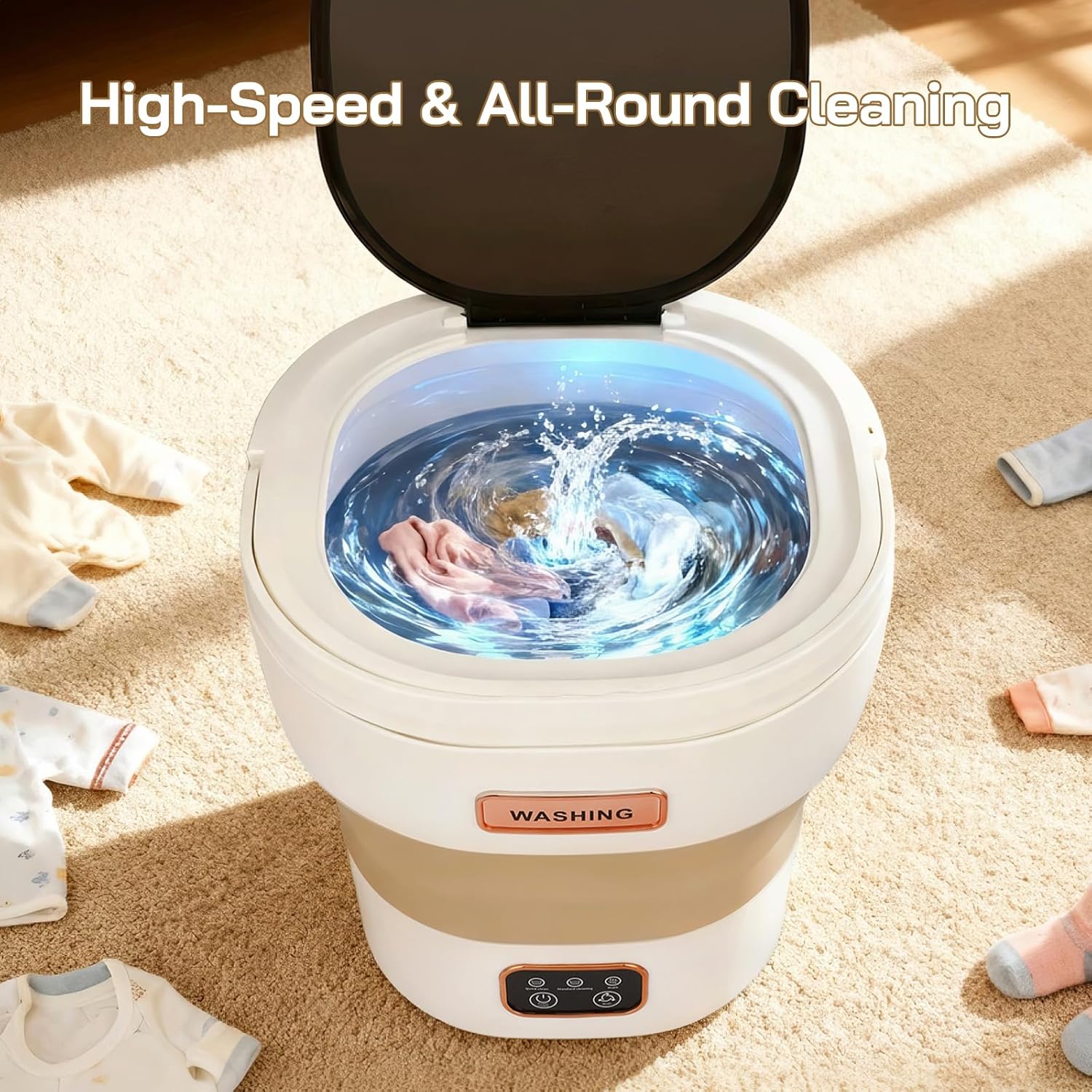 Machine à laver portable - mini 15L - compact, 3 modes lavage, essorage, idéal sous-vêtements et bébés