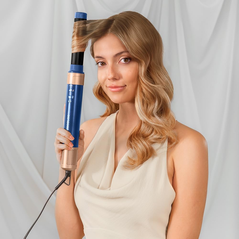 Cecotec - Brosse soufflante AirGlam 14in1, 1400W, 3 températures, 14 têtes