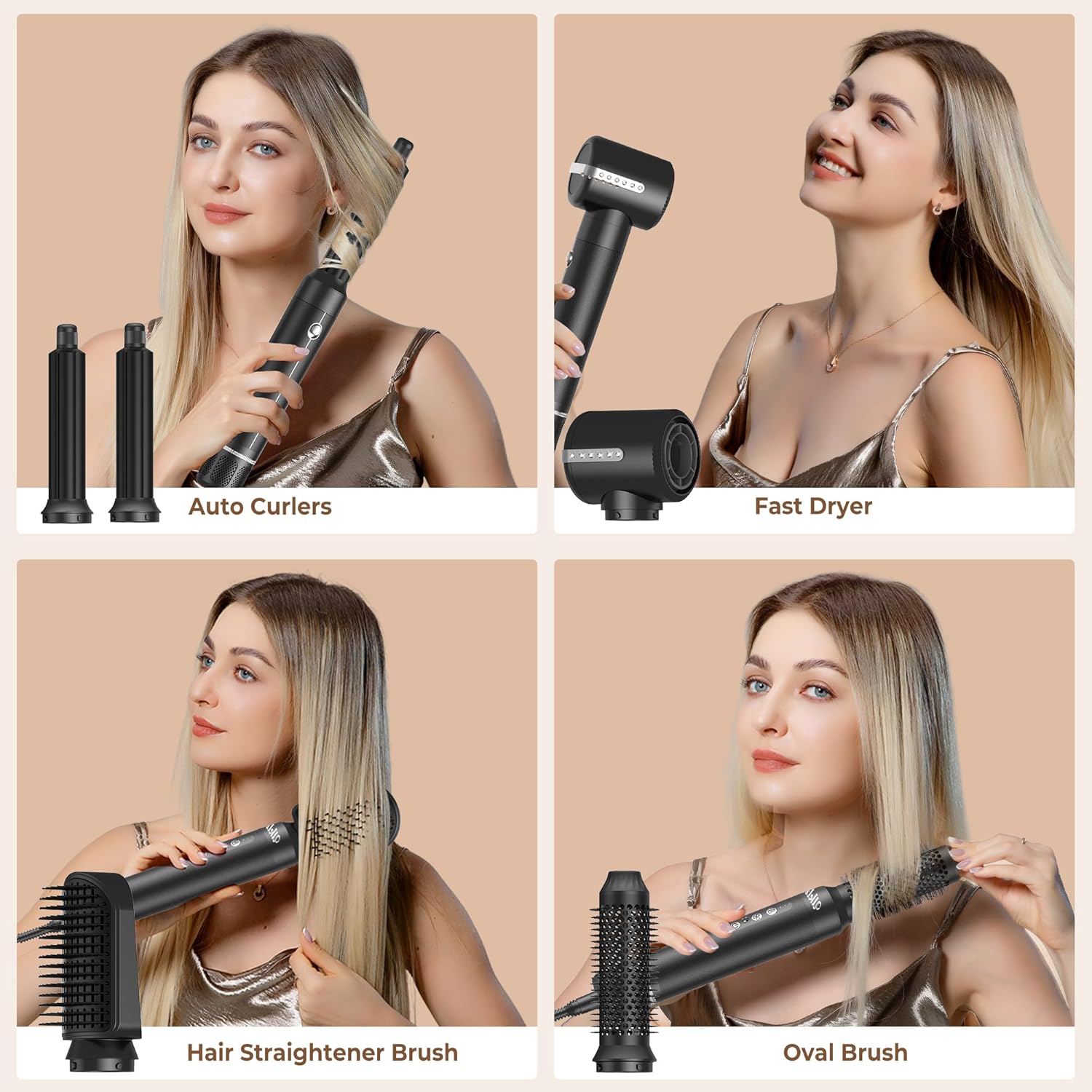 UKLISS - Air Styler 7 en 1 - multi-accessoires - brushing & boucleur