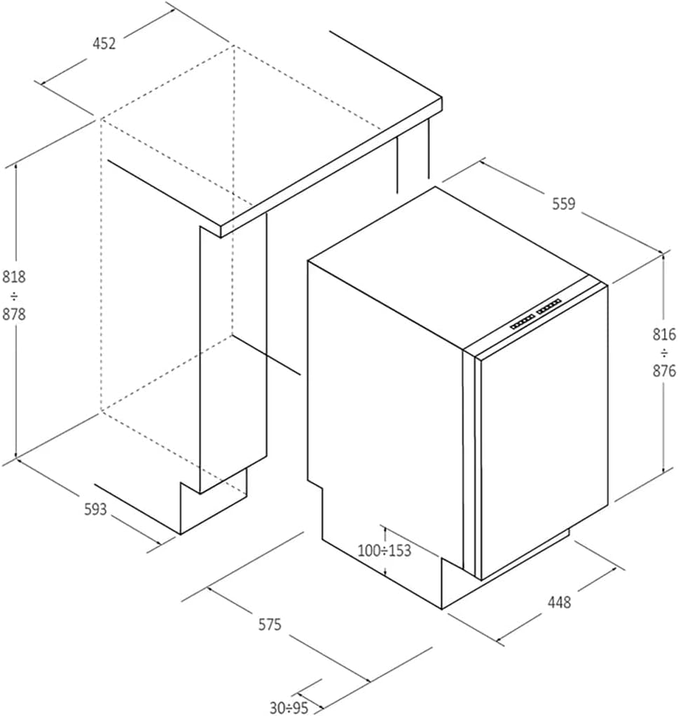Candy - Brava encastrable 45cm, 9 couverts, 5 cycles, Zoom, CDIH1L949