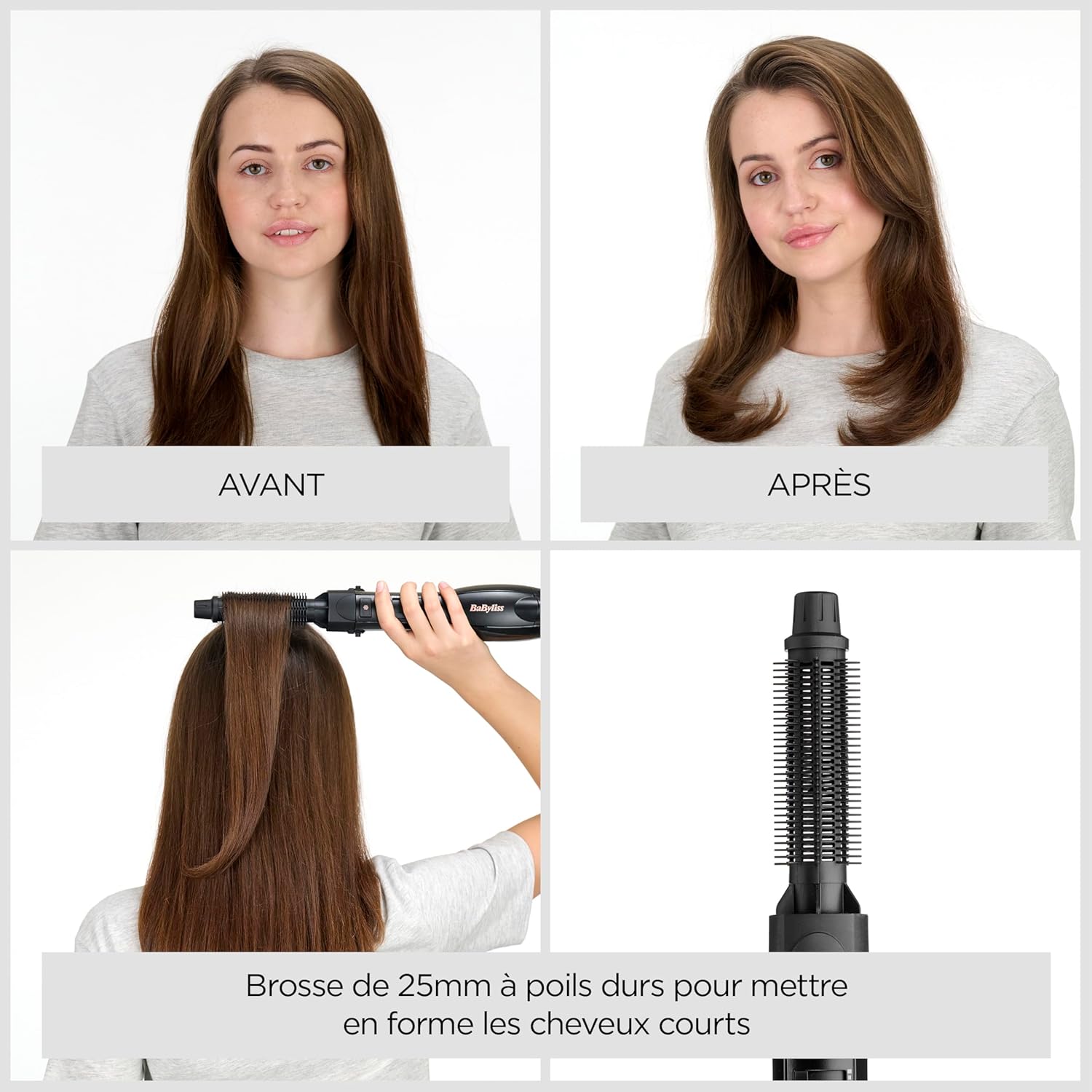 BaByliss - Brosse soufflante Smooth Finish - 1200W - 4-en-1, 3 températures, ionique - AS122E