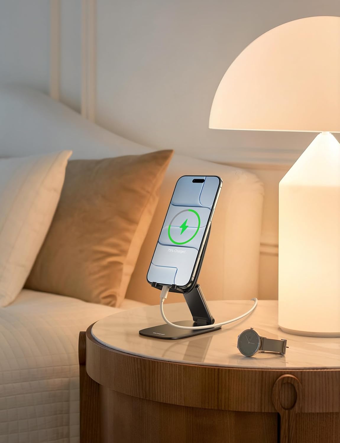 Lamicall - support téléphone pliable - 15mm ultra-fin, hauteur réglable, base métal