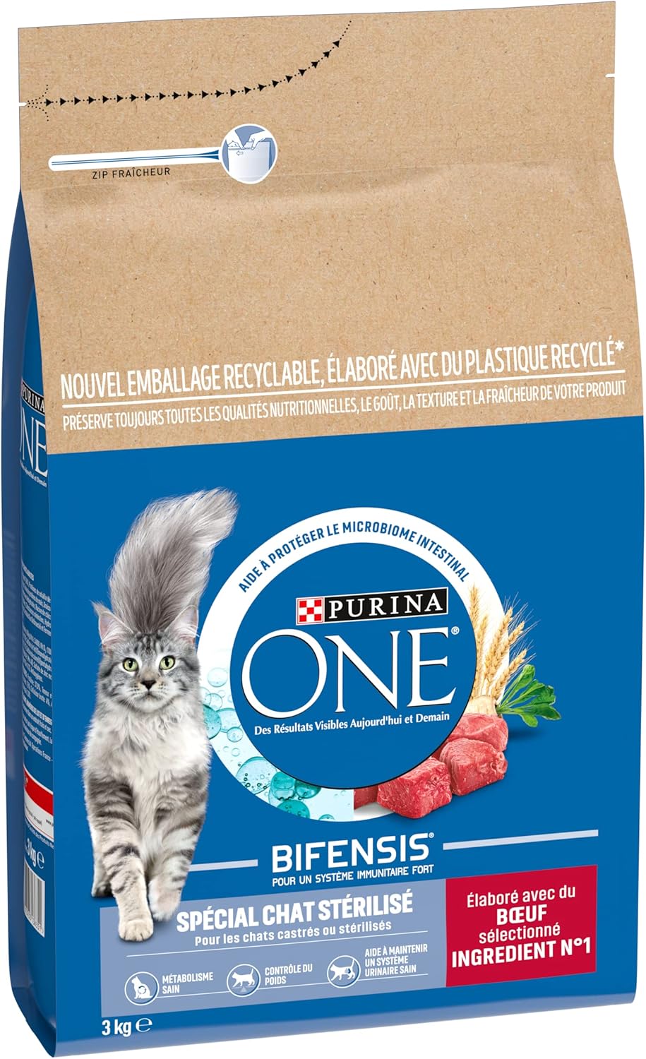 Purina One - Bifensis Croquettes Chat Stérilisé 4x3kg - Immunité, microbiome, système urinaire sain