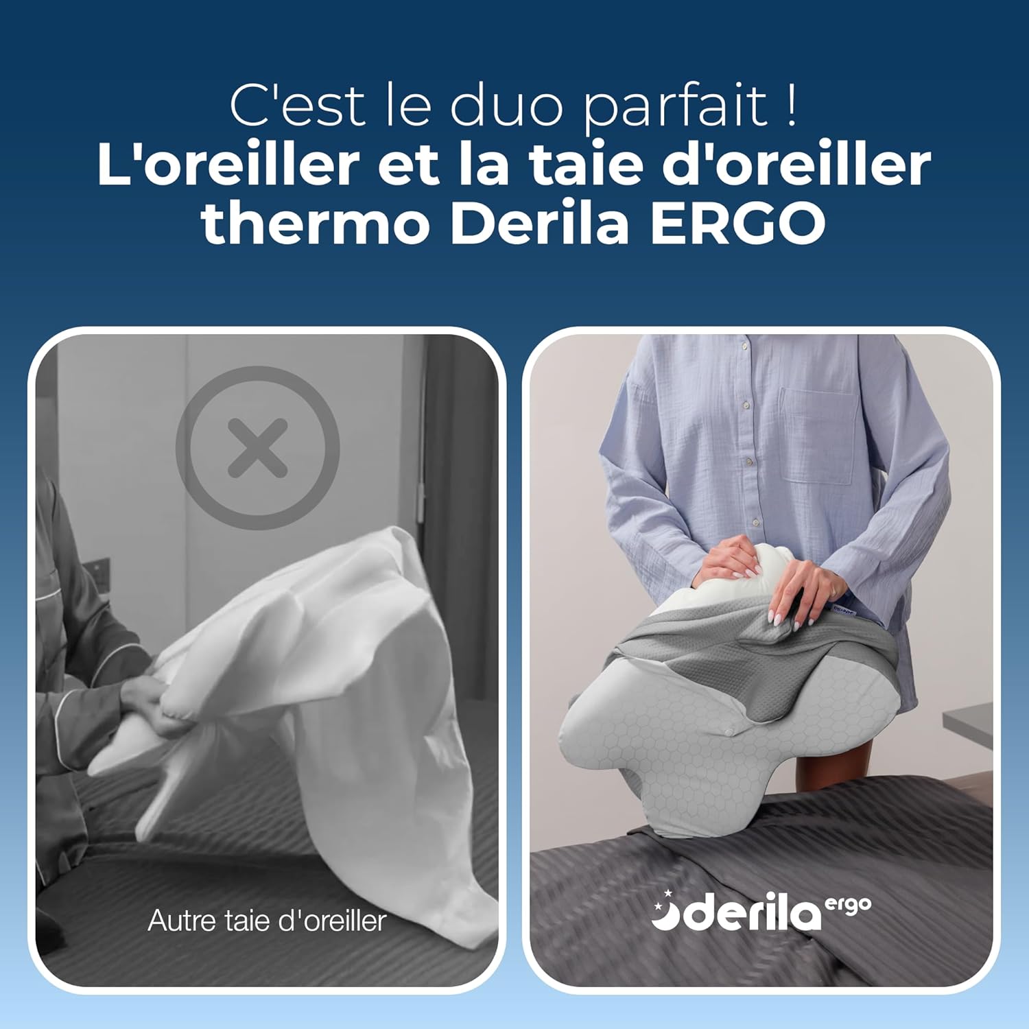Derila - Ergo Taie d’Oreiller Thermique - régulation thermique PCM