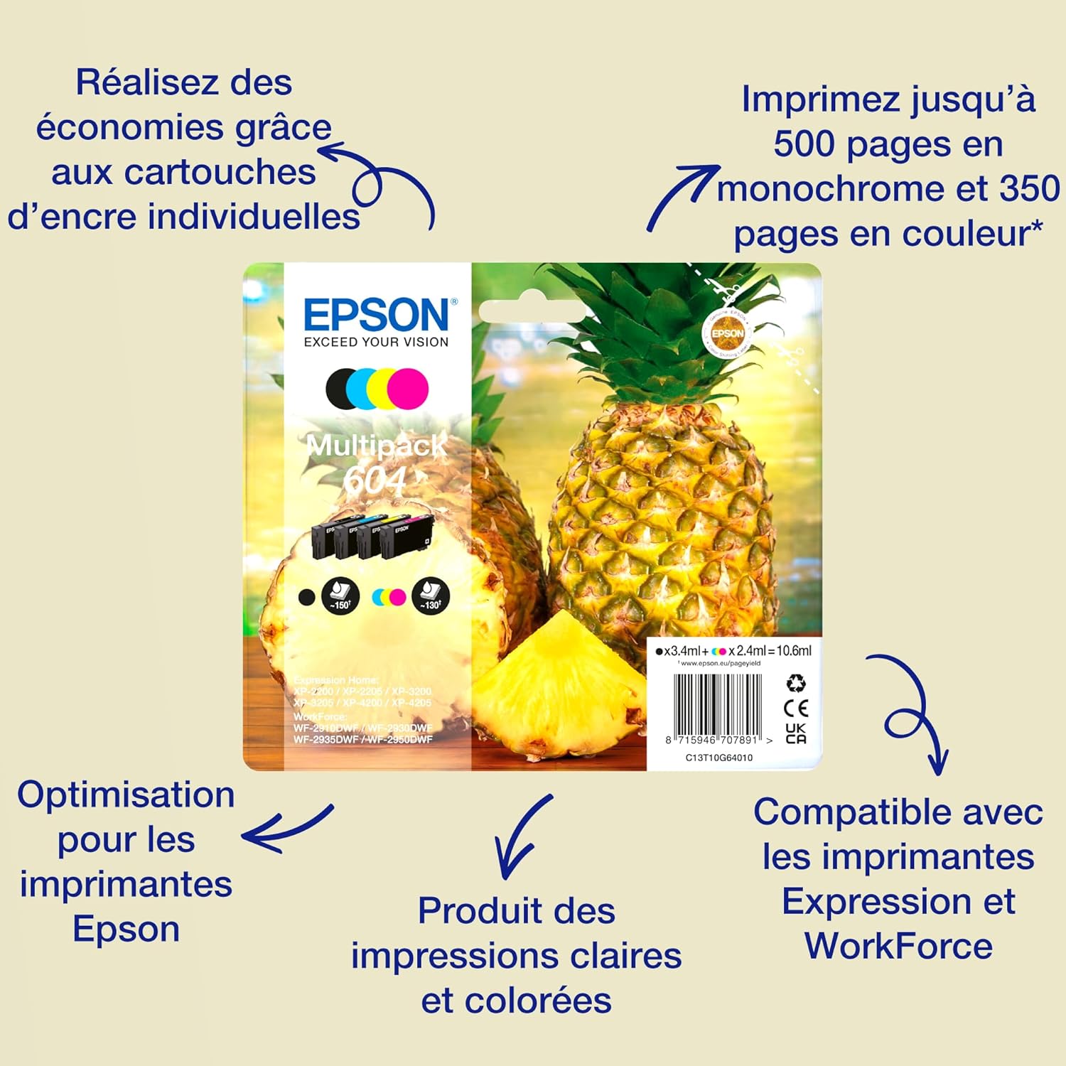 Epson - Cartouches 604XL multipack 4 couleurs - haute capacité