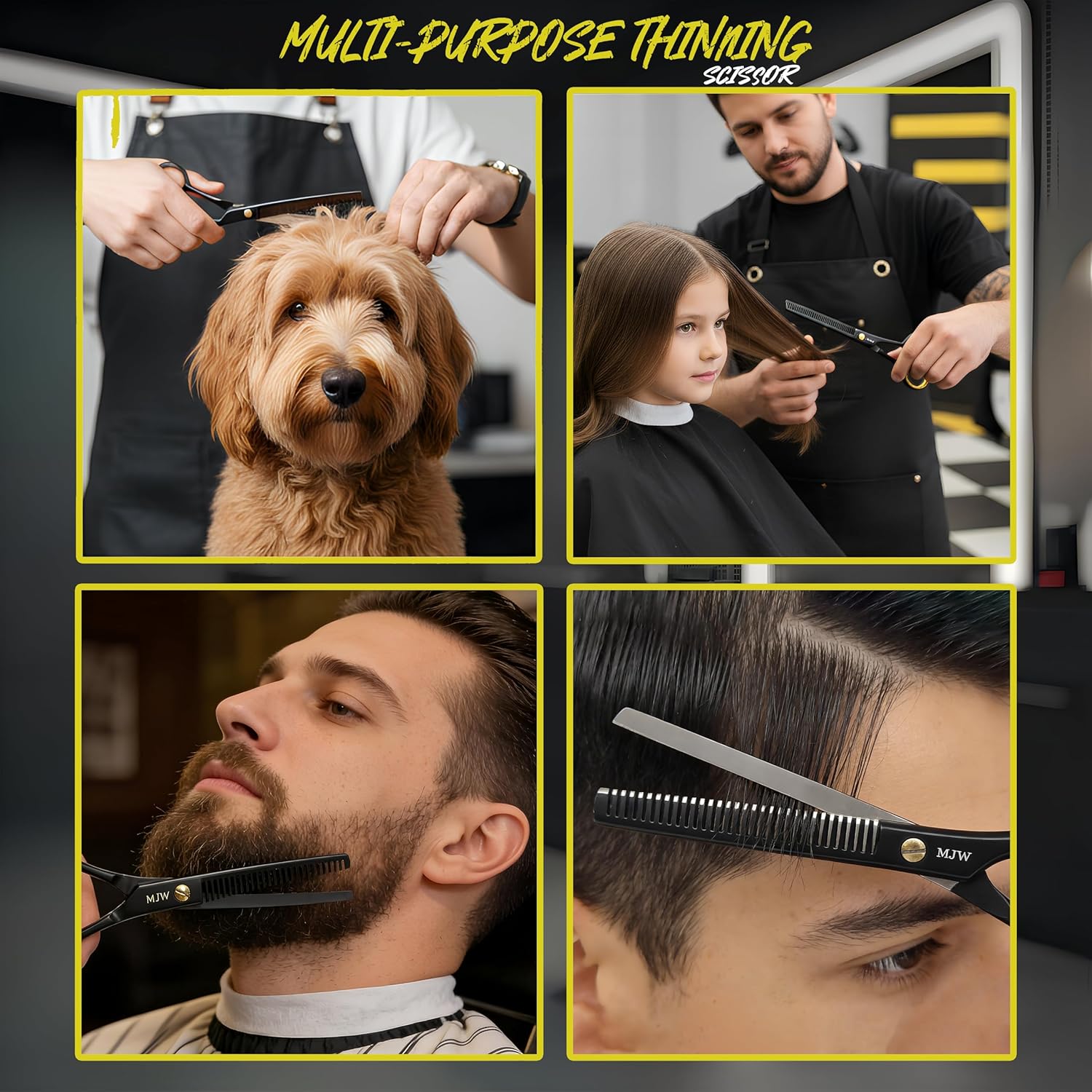 MJW - ciseaux à effiler inox - texturation, superposition cheveux