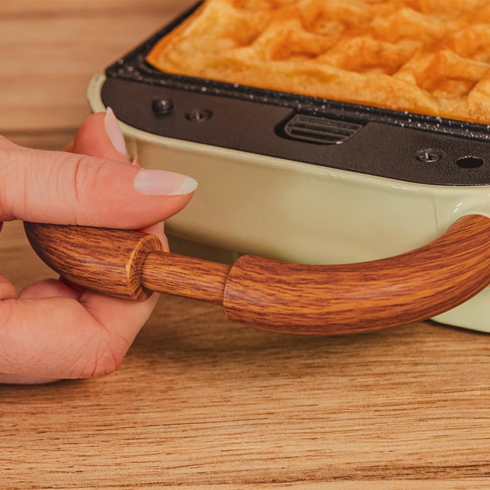 Cecotec - Rock'nToast Retro One - 700W, 3 plaques, revêtement RockStone, base antidérapante, vert