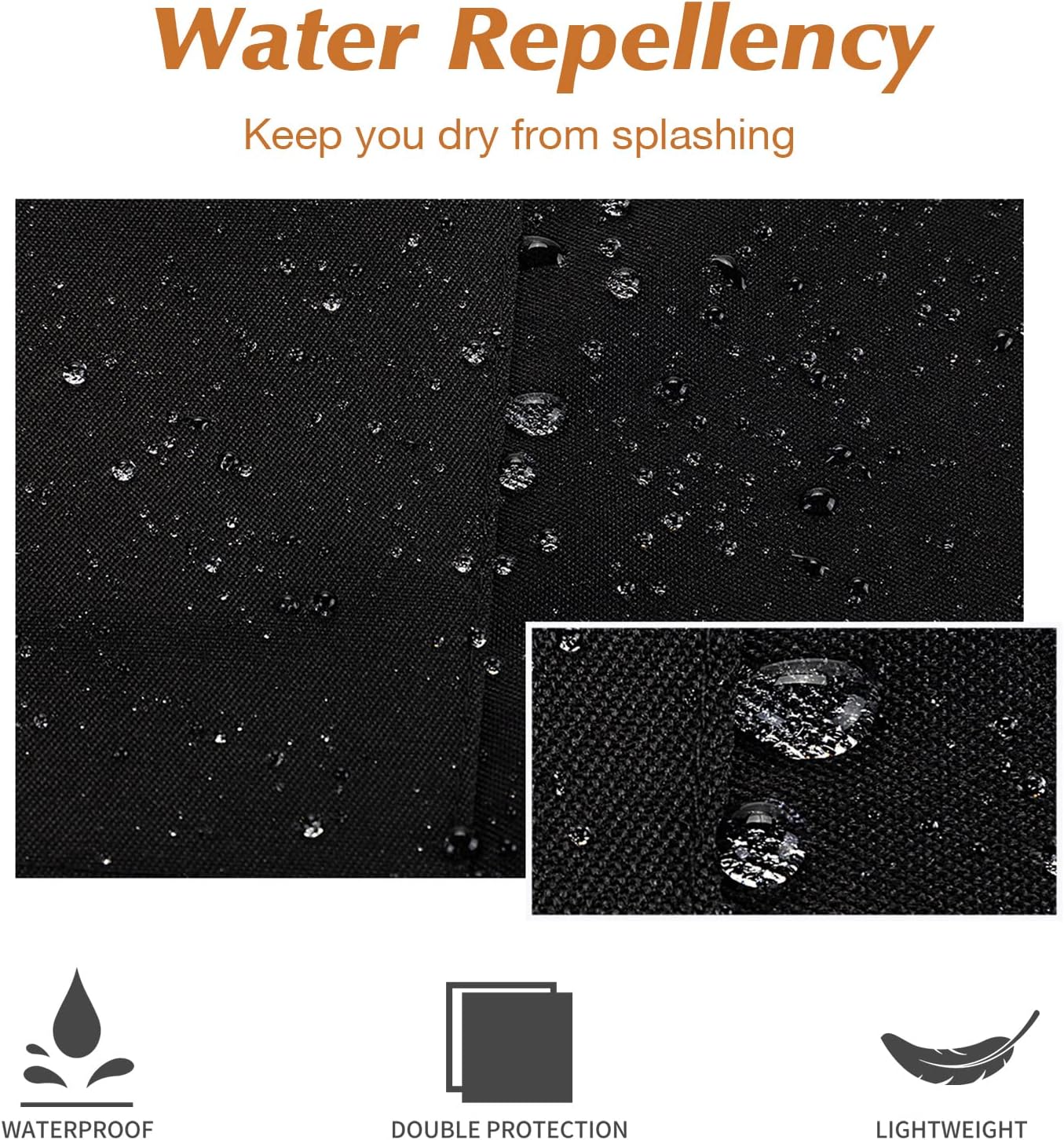 atopo - tablier réglable 4 pièces - noir - 2 poches, unisexe, cuisine