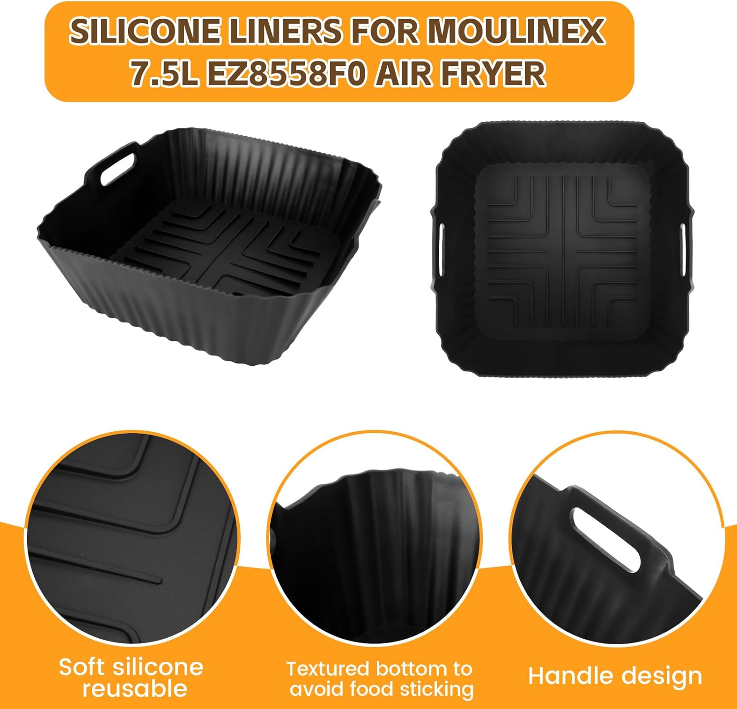 Moule silicone pour friteuse à air - grande capacité 7,5L - réutilisable - EZ8558F0