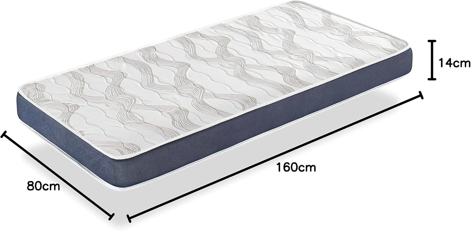 DORMISSIMO - Orion Confort - 80x160 cm - matelas mousse 14 cm, idéal lit enfant