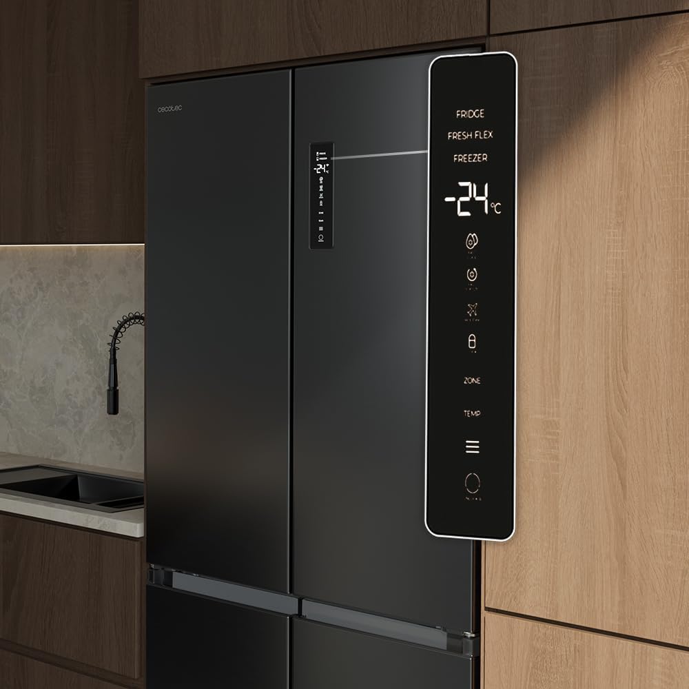 Cecotec - Bolero CoolMarket 4D, 456 L, 189x83 cm, No Frost, Inverter, 4 portes, 4D456SBI