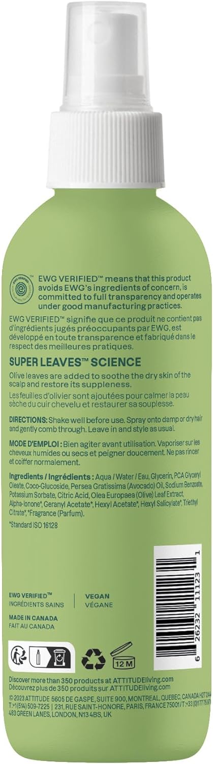 ATTITUDE - démêlant végan cheveux 240mL - avocat, olivier, poire